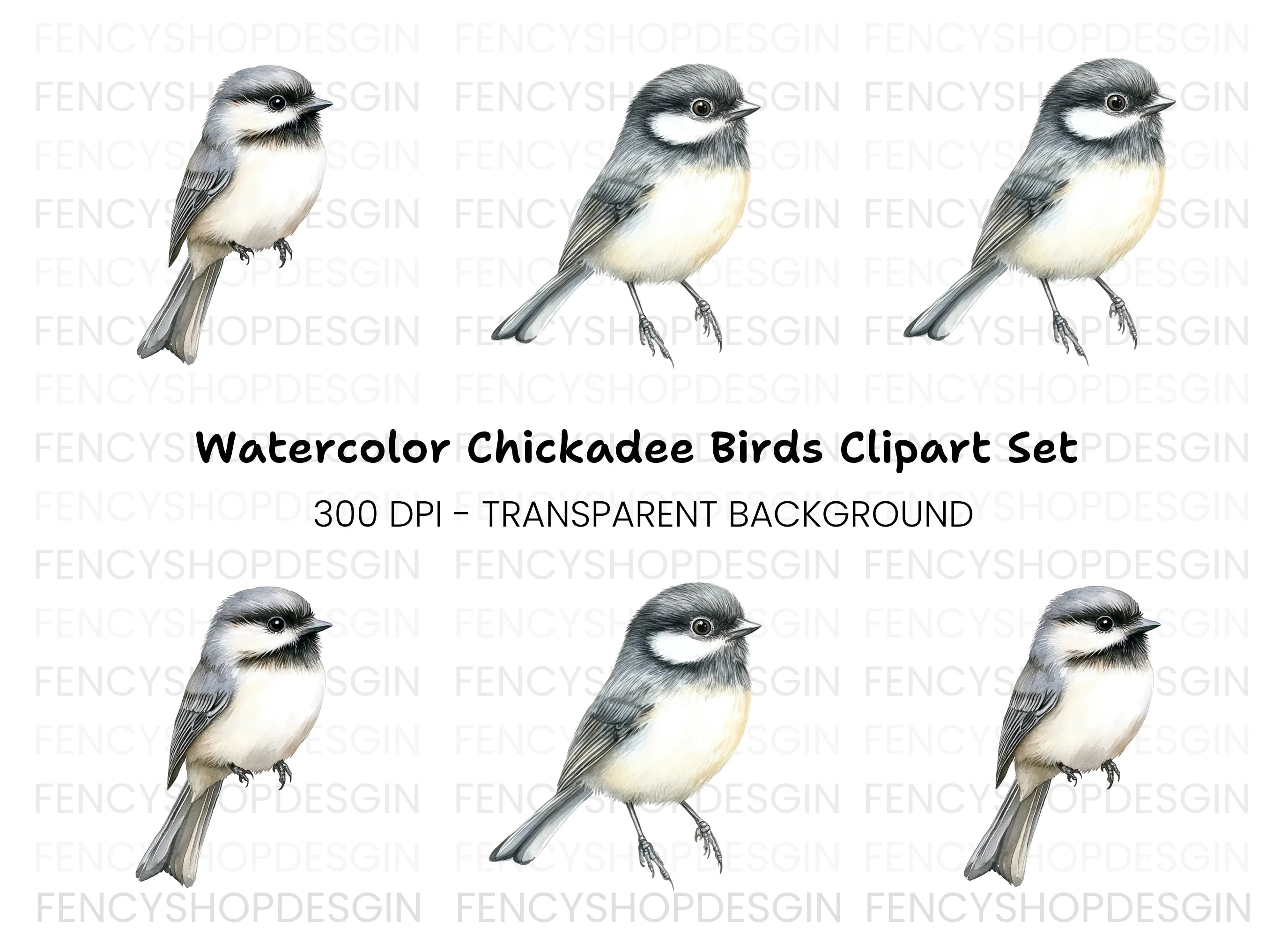 Charming Chickadee Bird Clipart Bundle