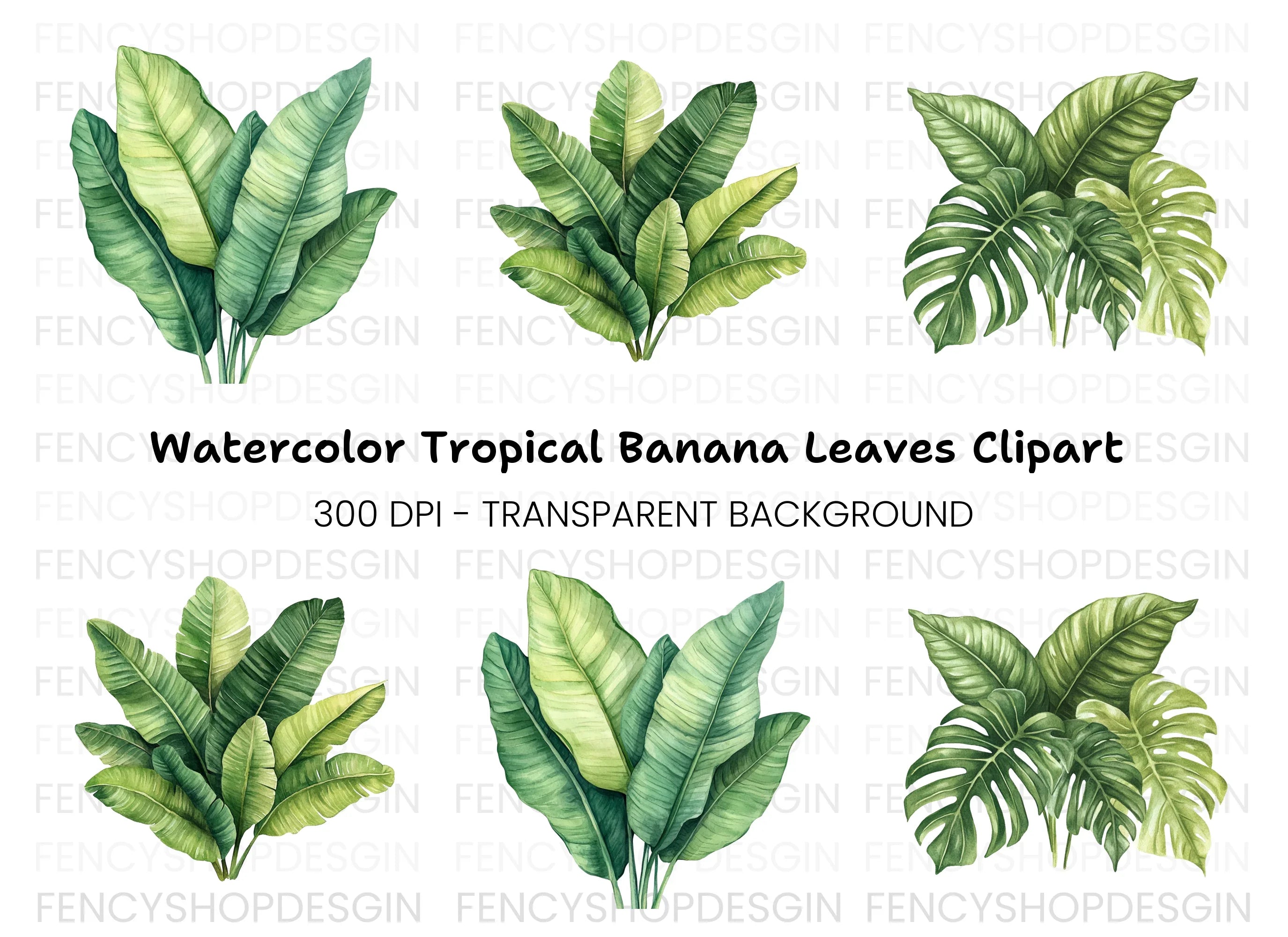 Tropical Leaf Clipart Bundle