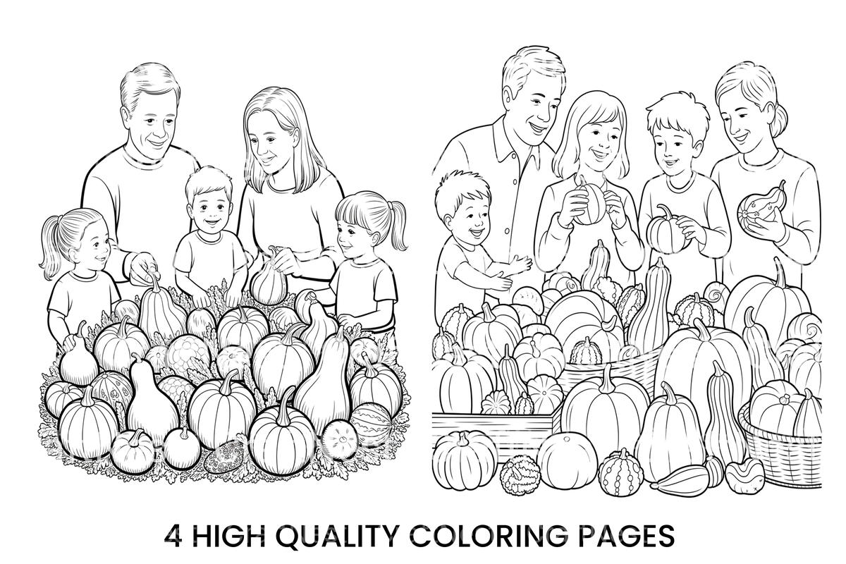 Family Pumpkin Patch Coloring Books