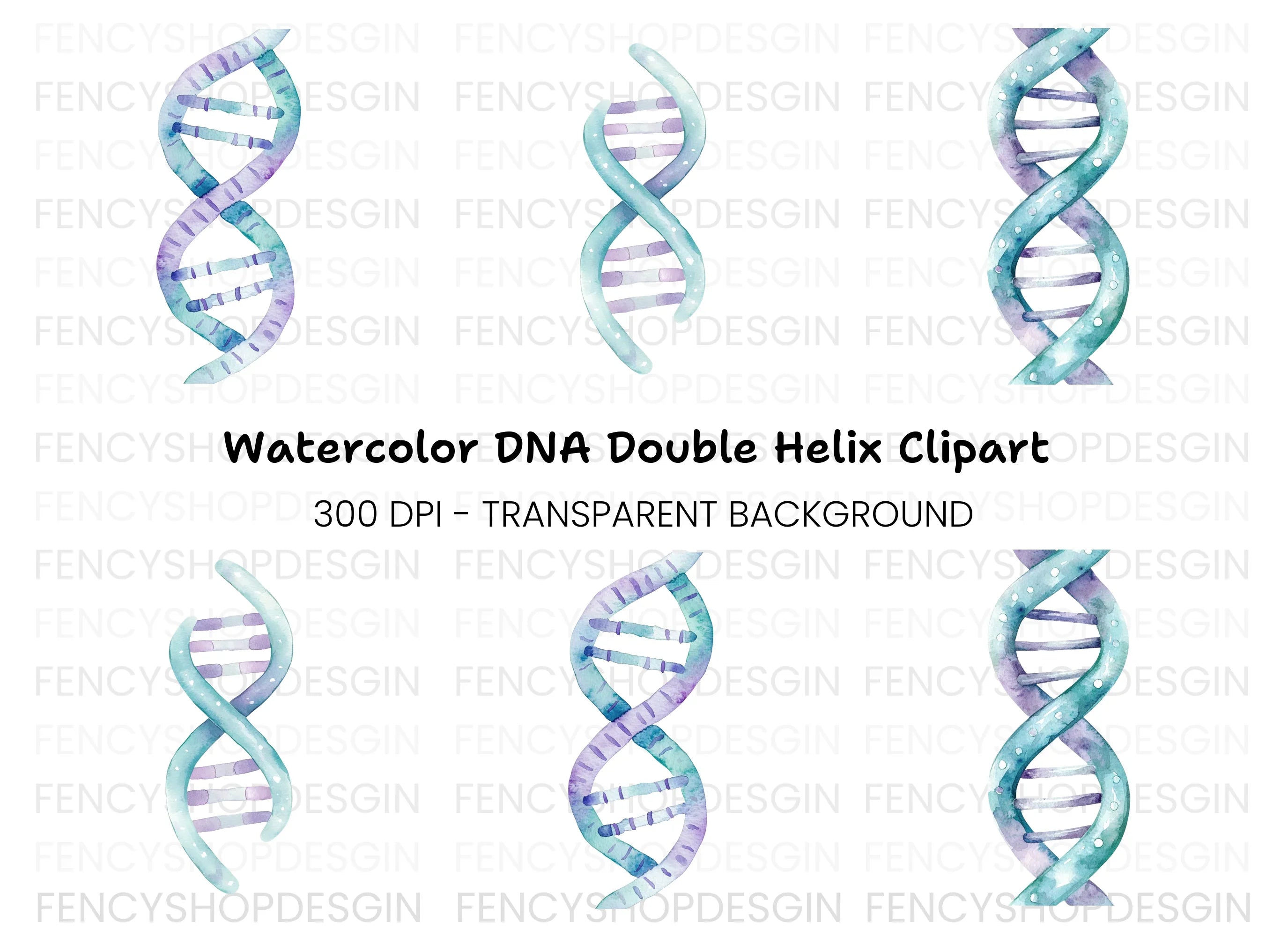 DNA Strands Clipart Bundle