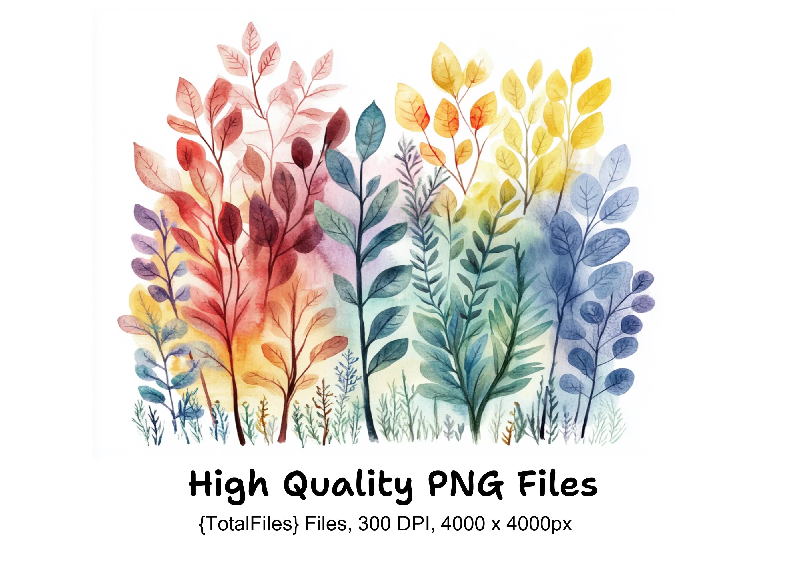 Vibrant Botanical Clipart Bundle