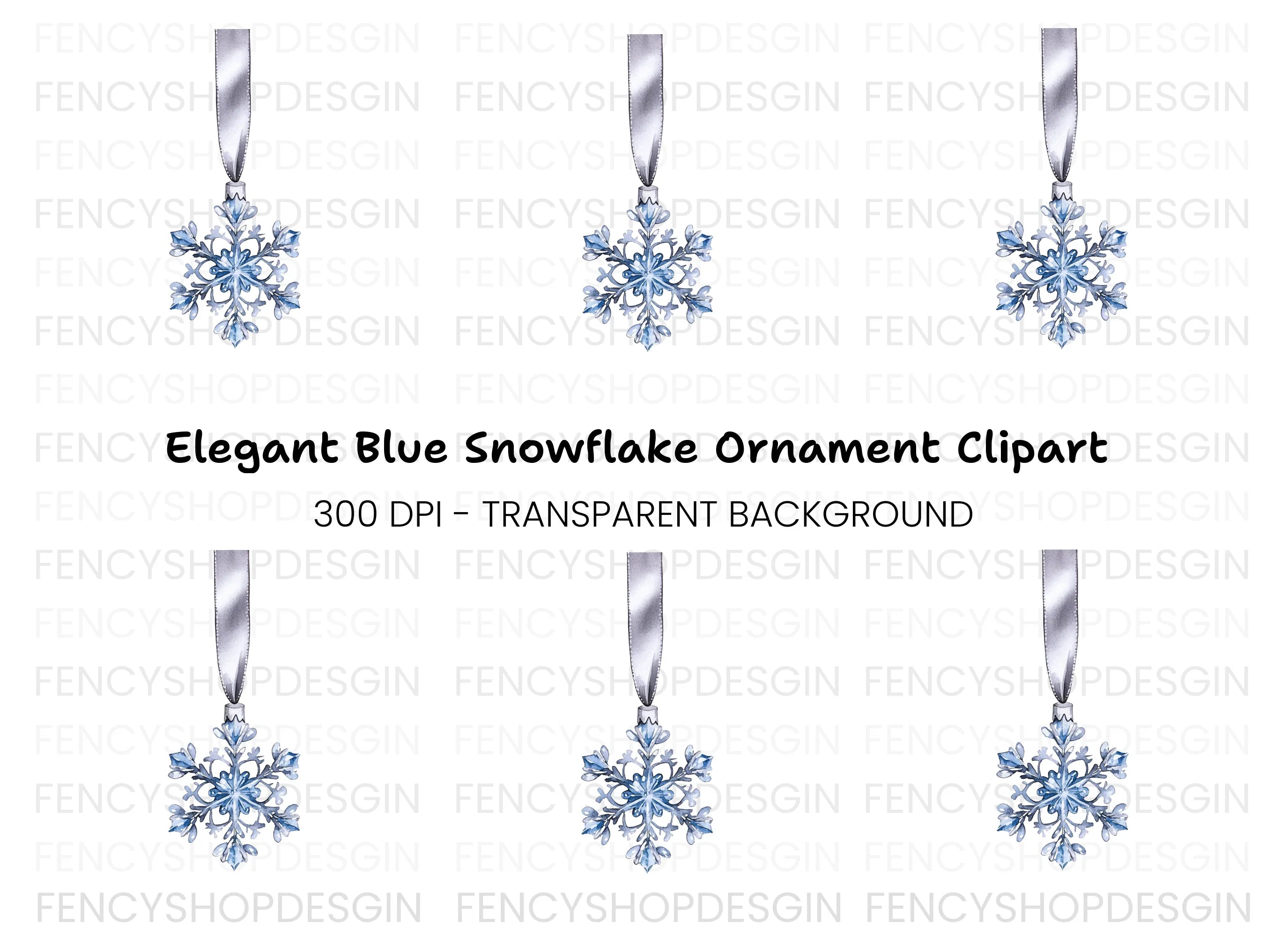 Elegant Snowflake Ornament Clipart Bundle