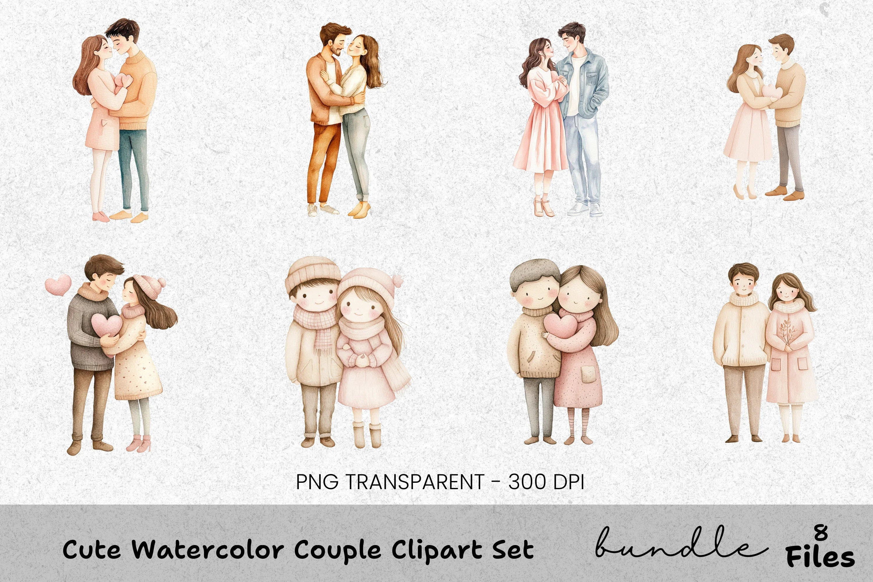 Cute Couple Clipart Bundle