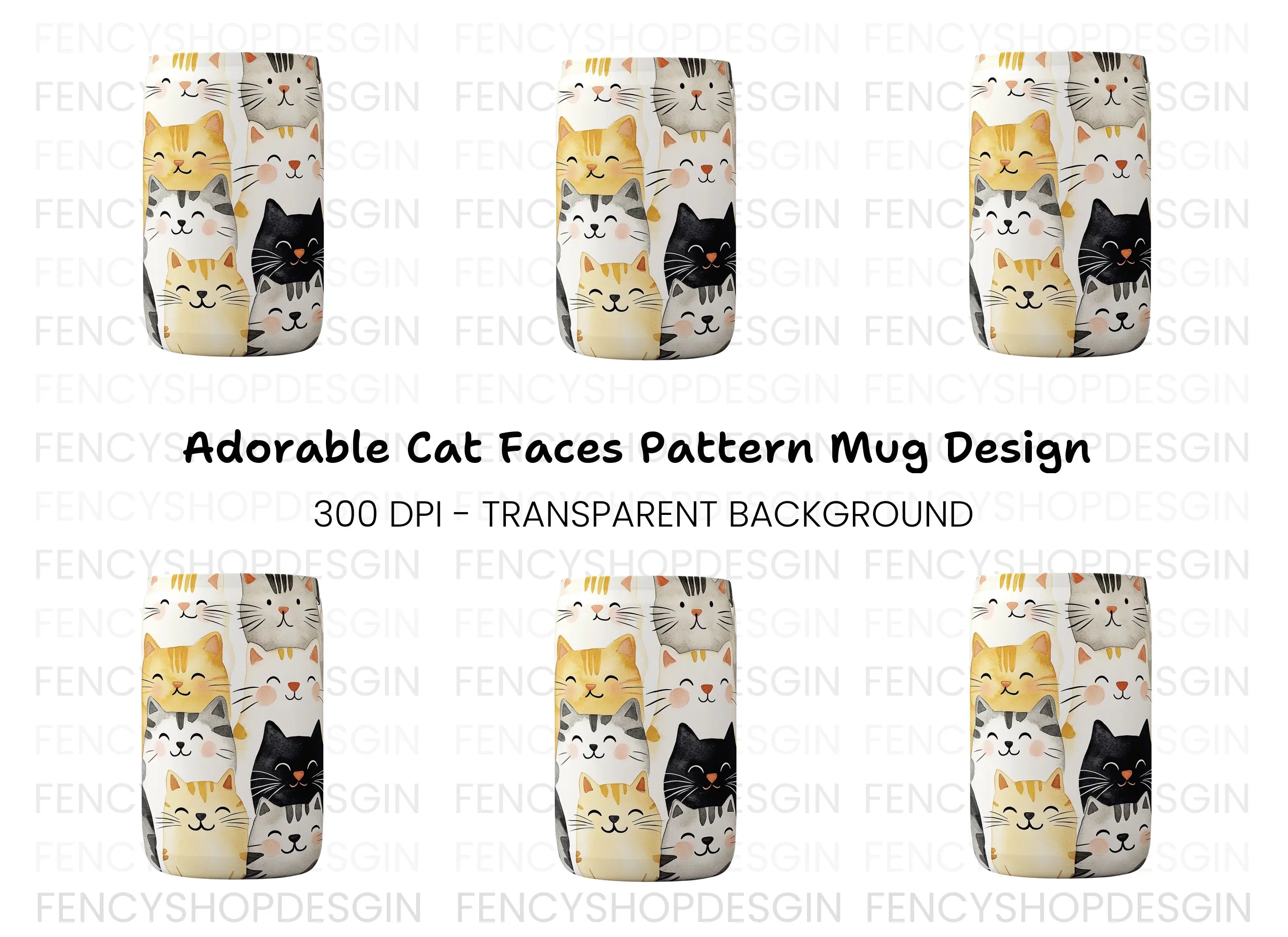 Diverse Cat Faces Clipart Bundle