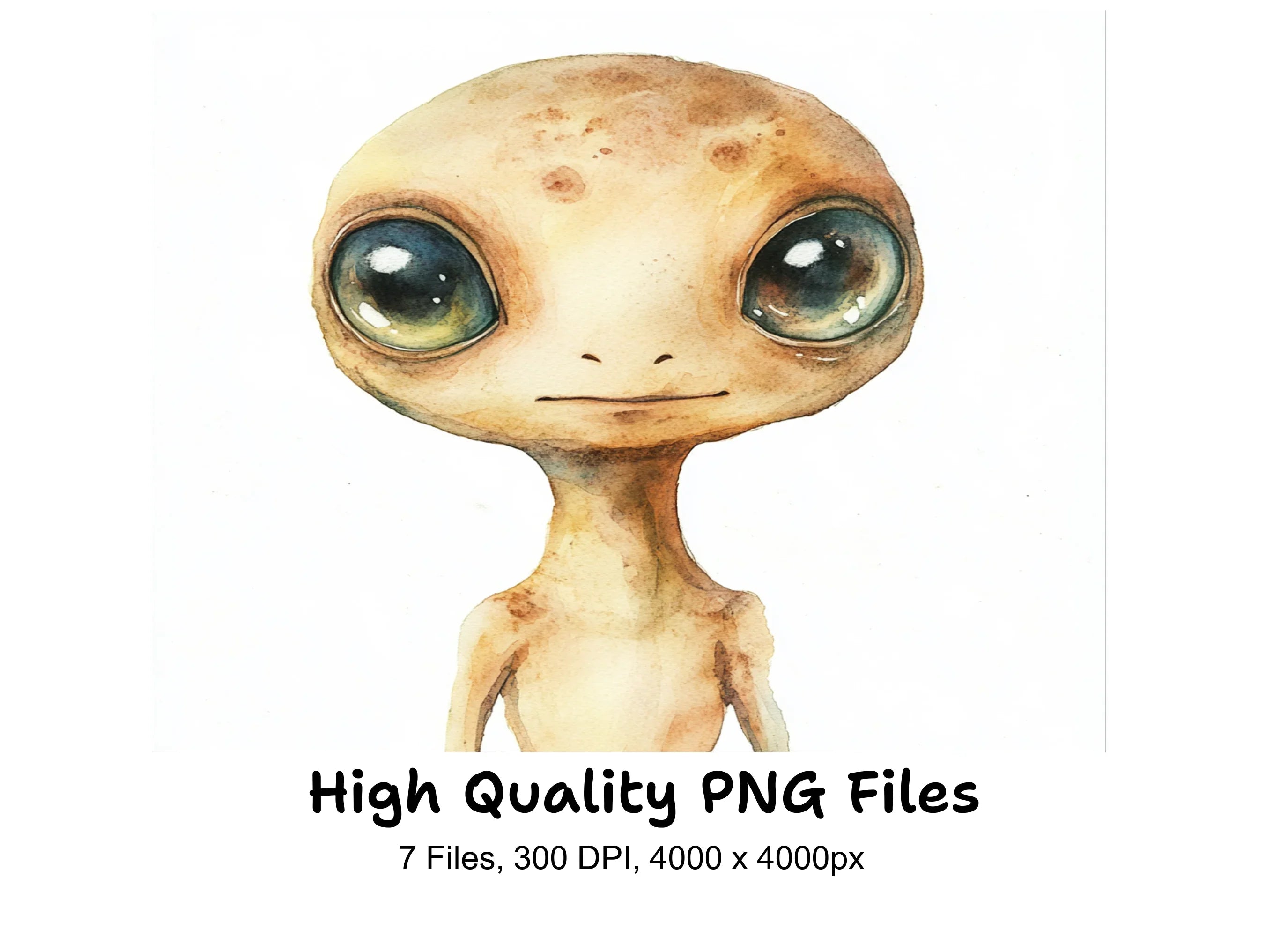 Cute Alien Clipart Bundle