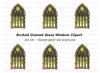 Arch Stained Glass Window Clipart Bundle