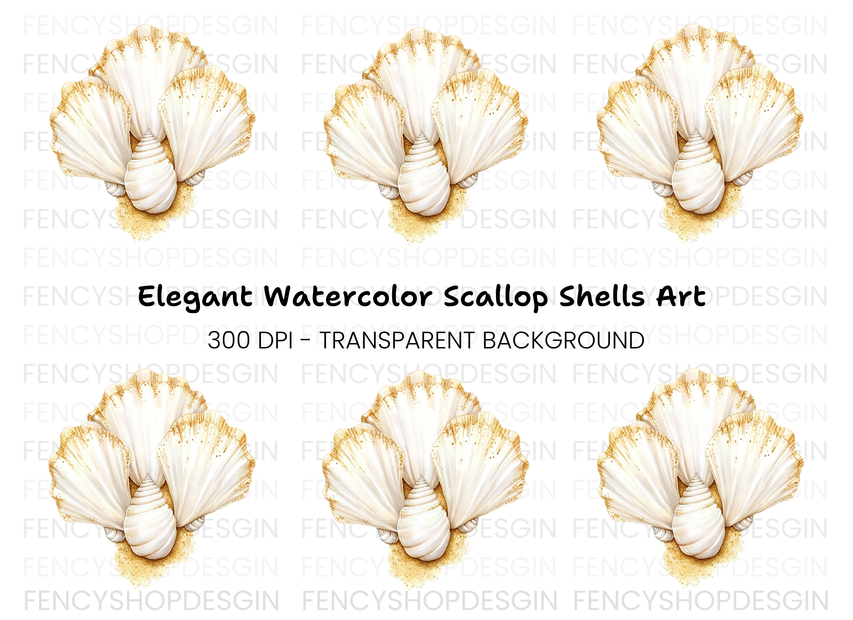 Elegant Seashells Clipart Bundle