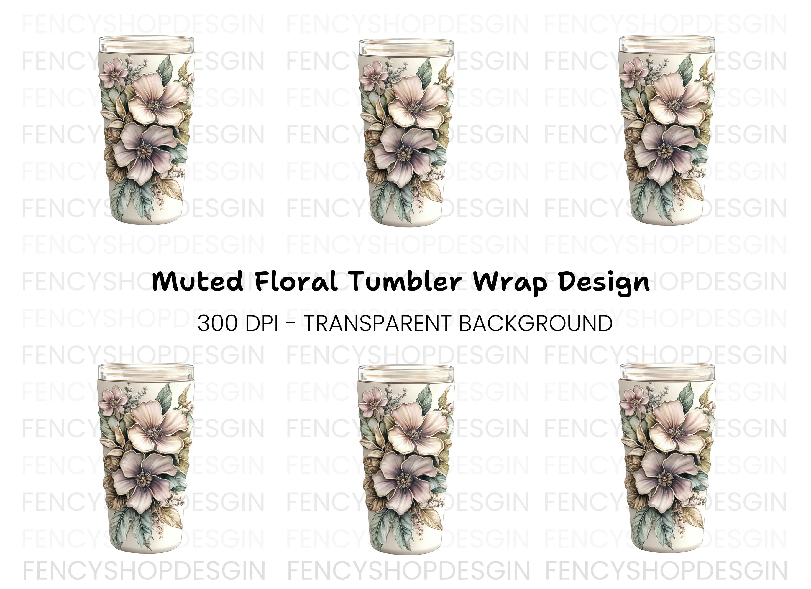 Floral Tumbler Clipart Bundle