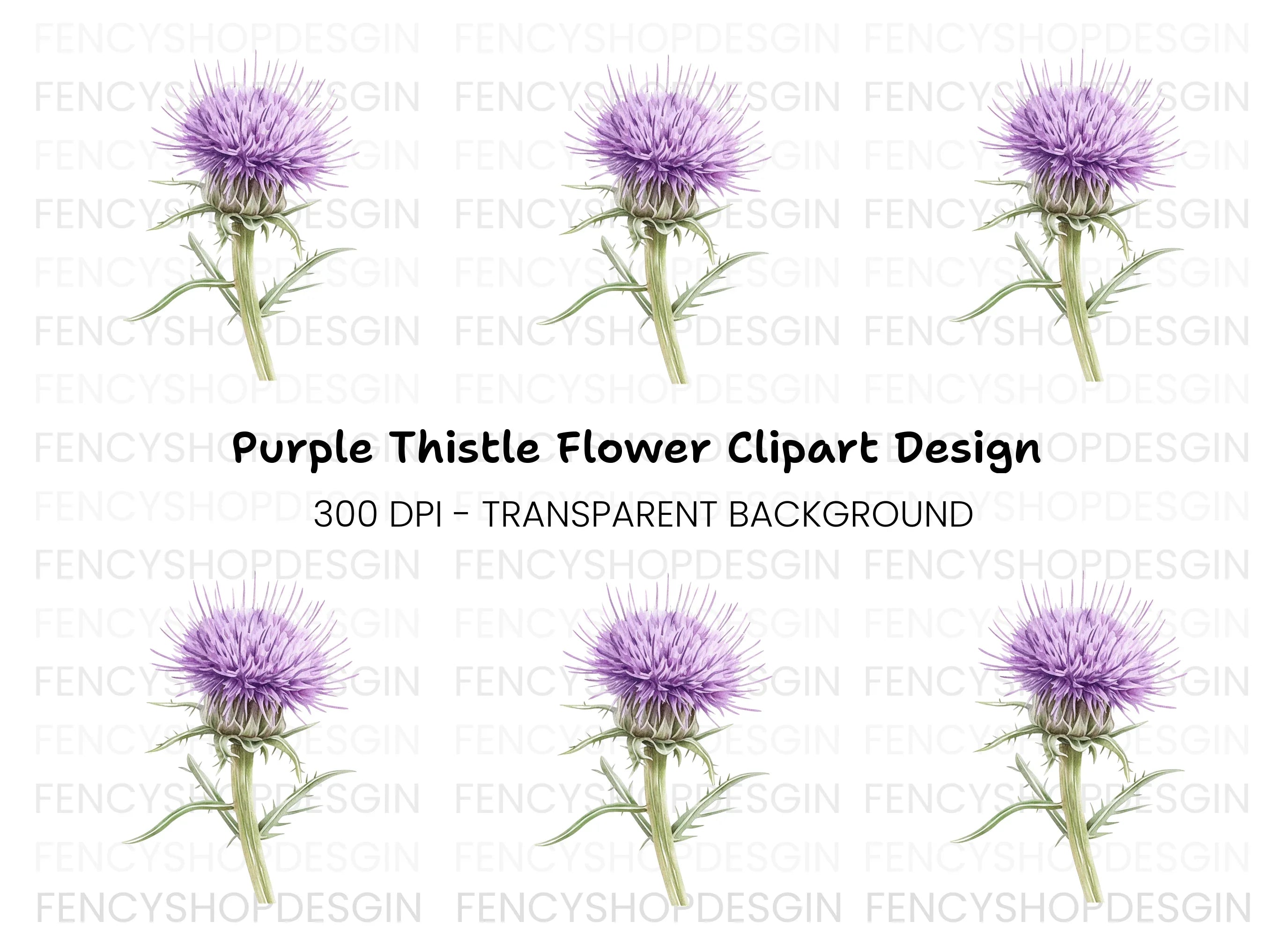 Thistle Plant Duo Clipart Bundle