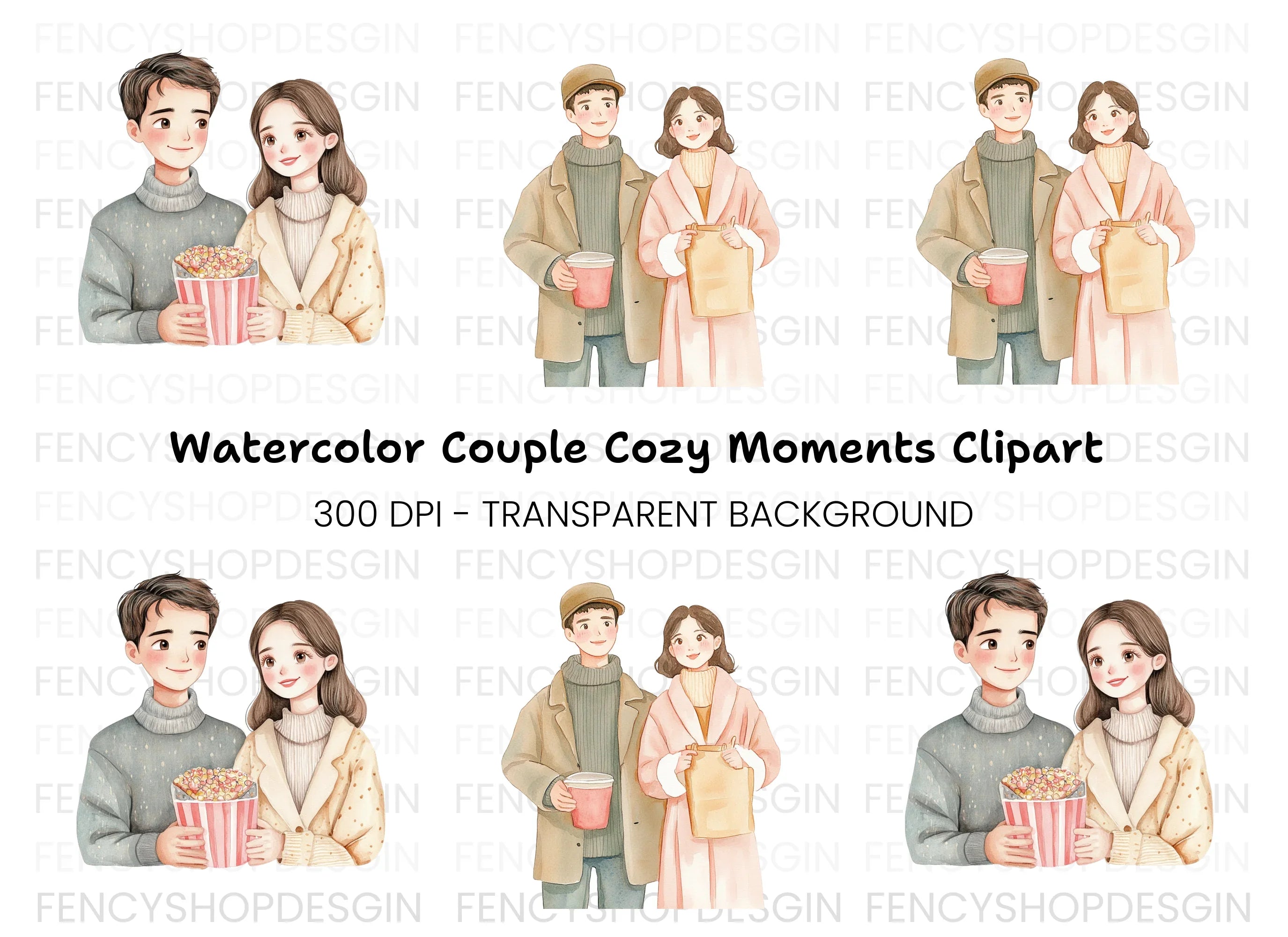 Cozy Couple Outing Clipart Bundle