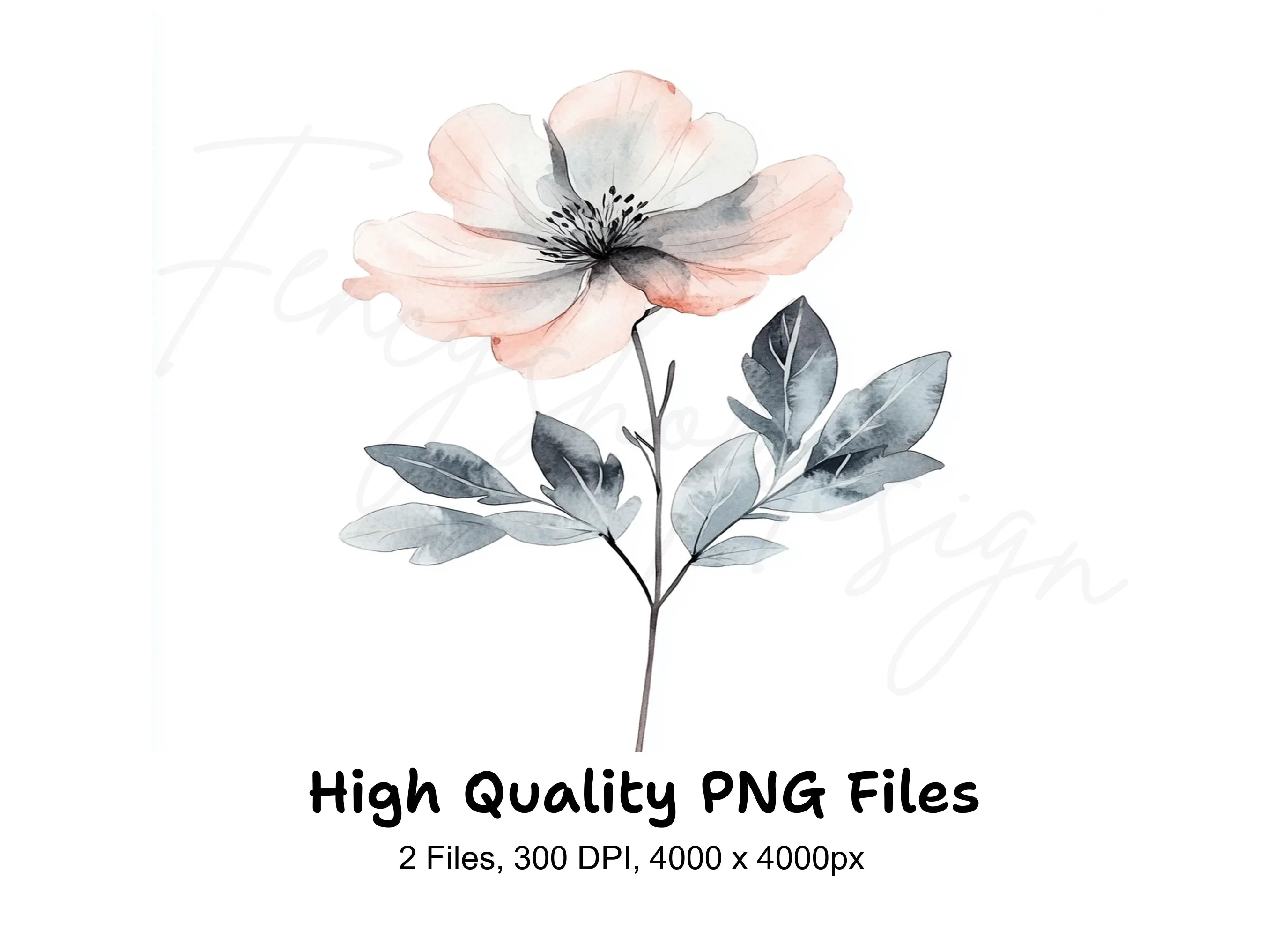Elegant Pink Floral Clipart Bundle