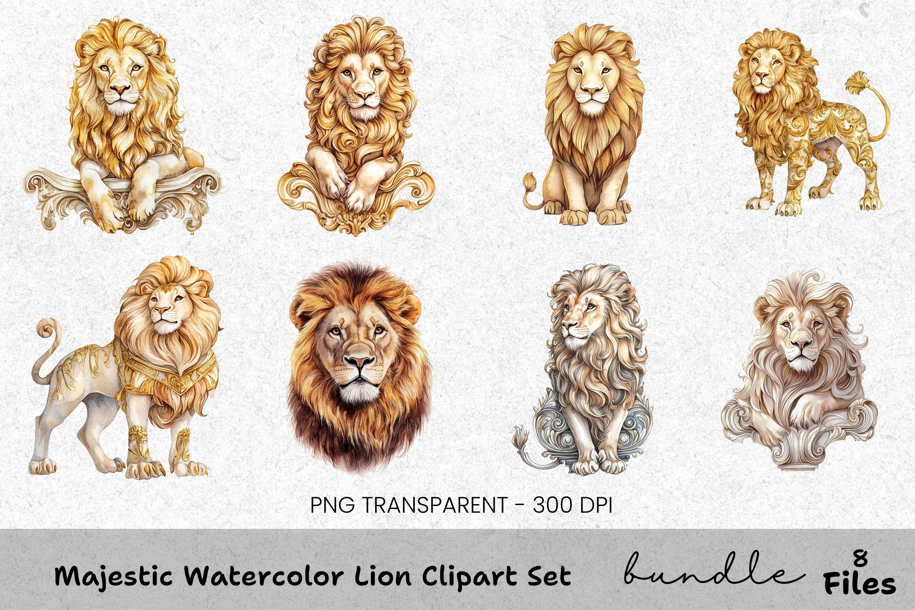 Majestic Lion Clipart Bundle