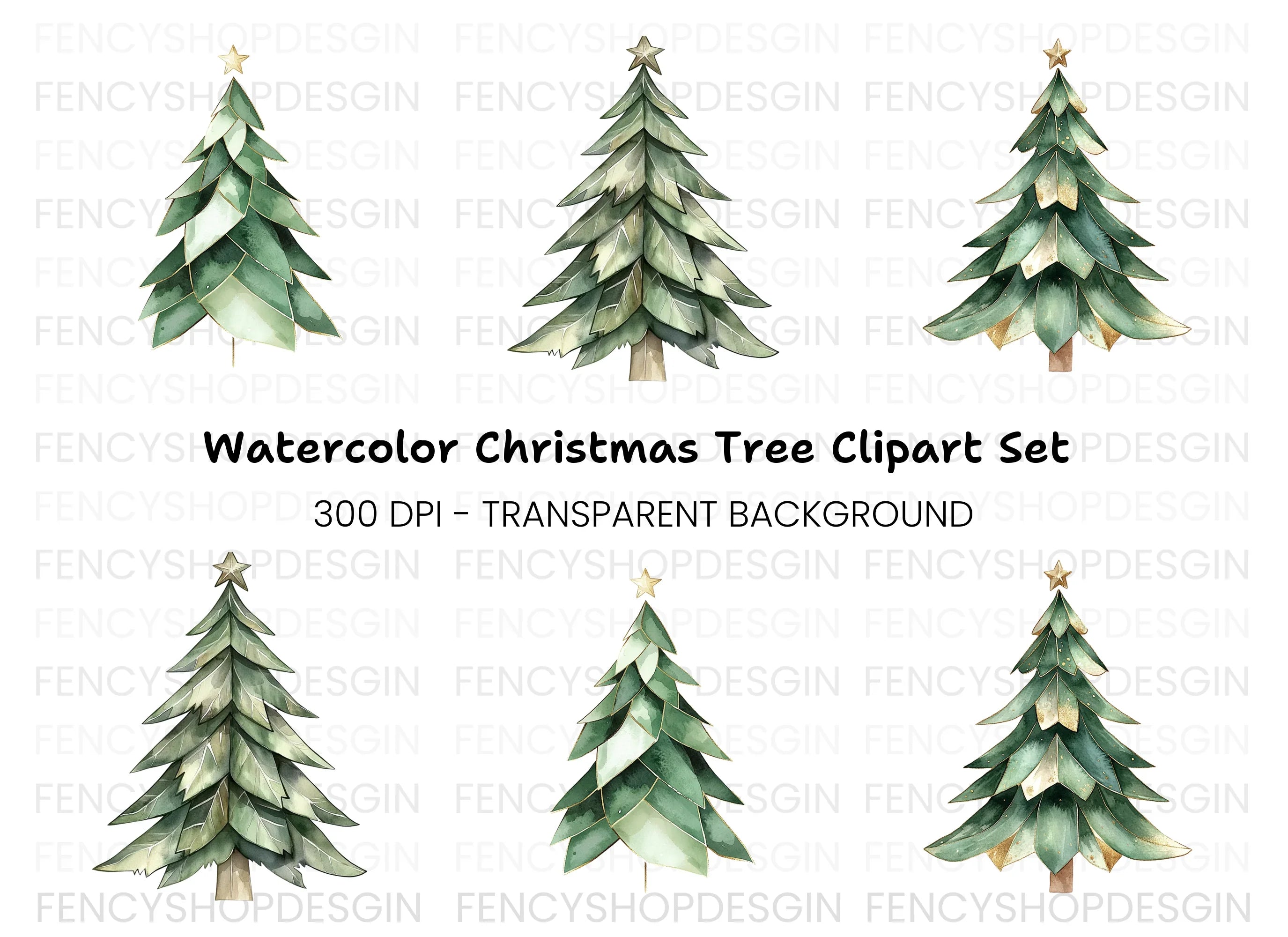 Christmas Tree Clipart Bundle