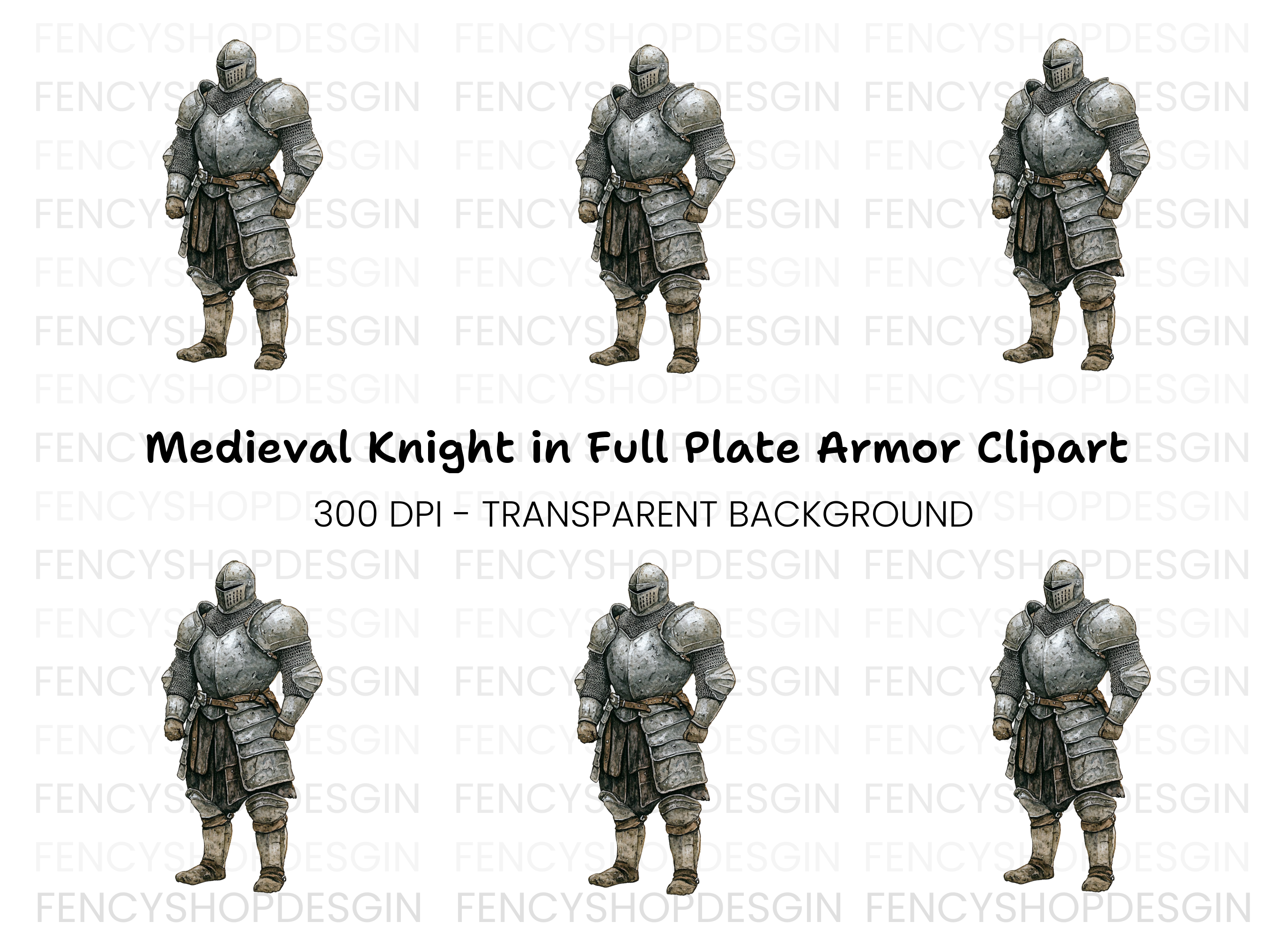 Medieval Knight Armor Clipart Bundle
