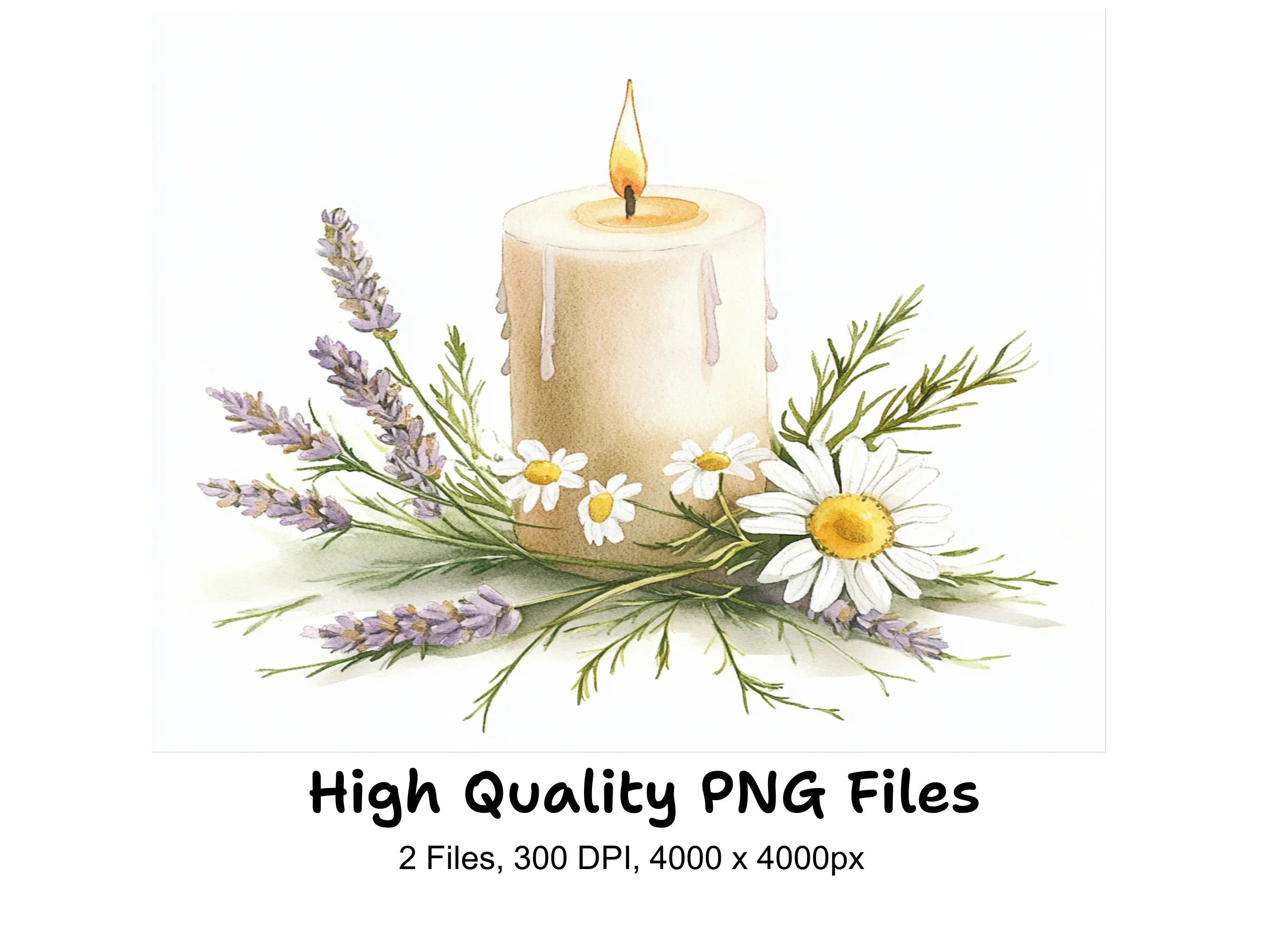 Lavender Candle Clipart Bundle