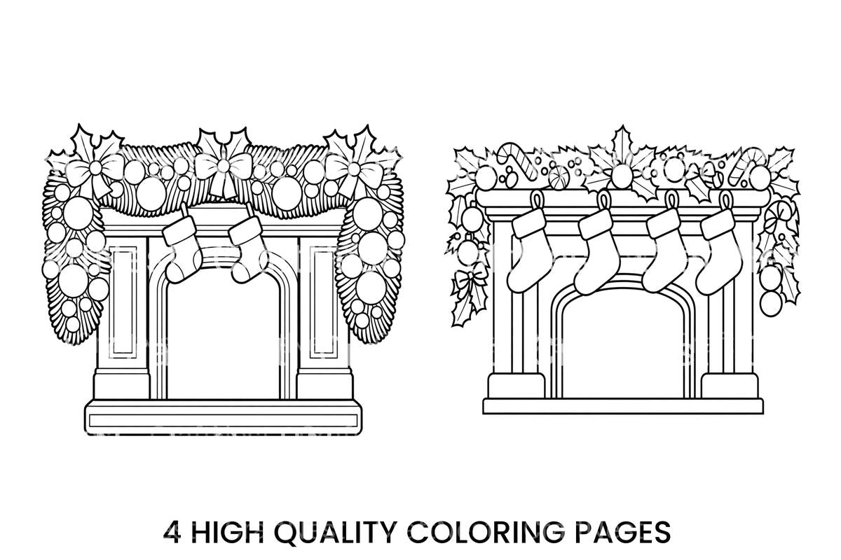 Christmas FireplacePage Coloring Books