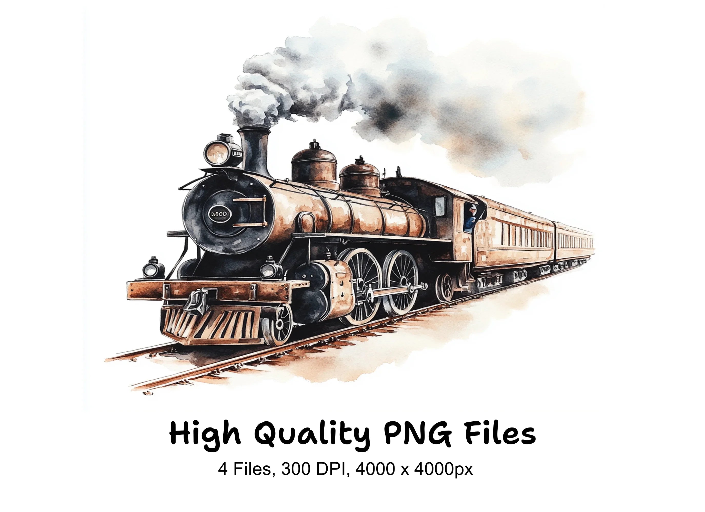 Historic Steam Train Clipart Bundle