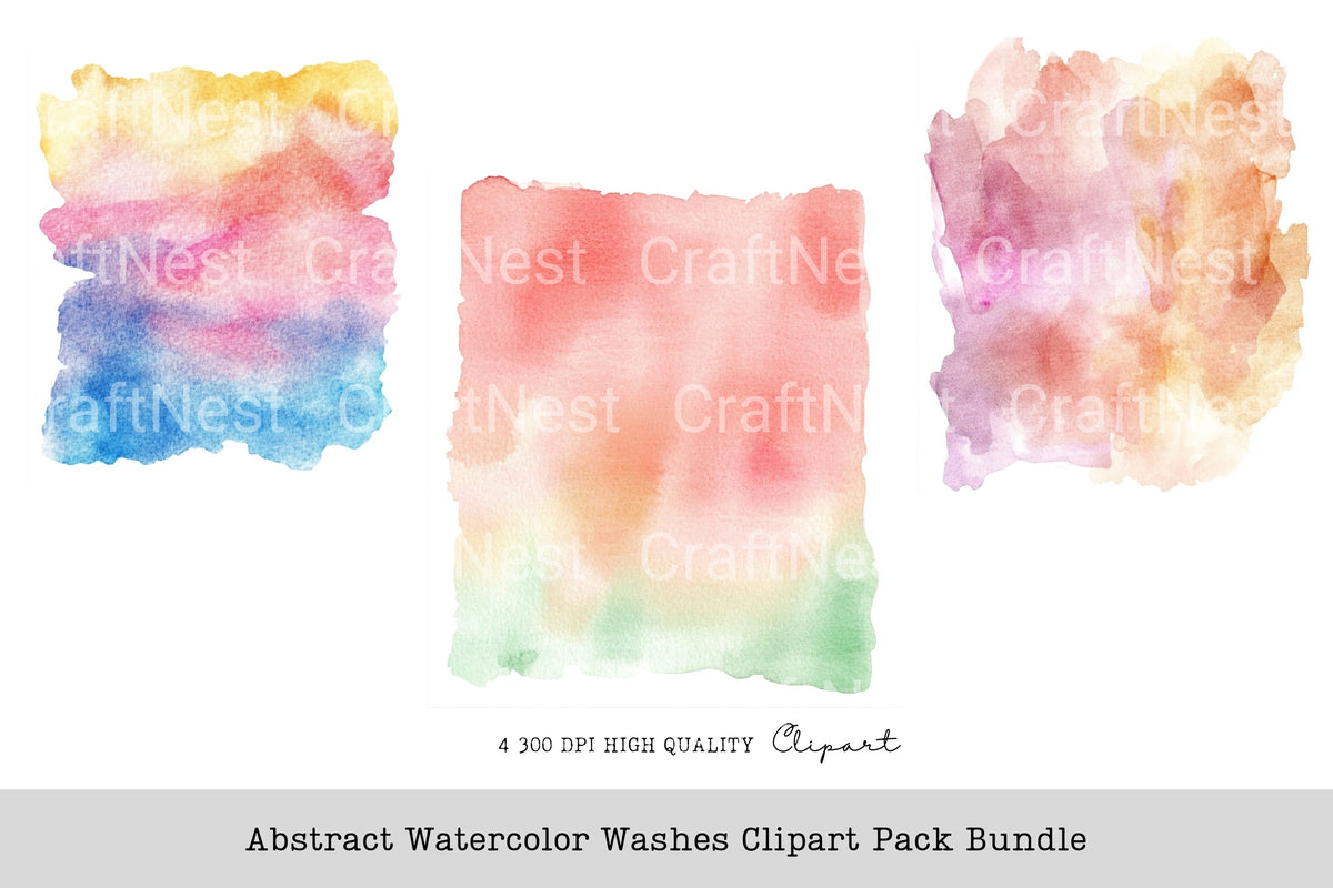 Abstract Washes Clipart Bundle