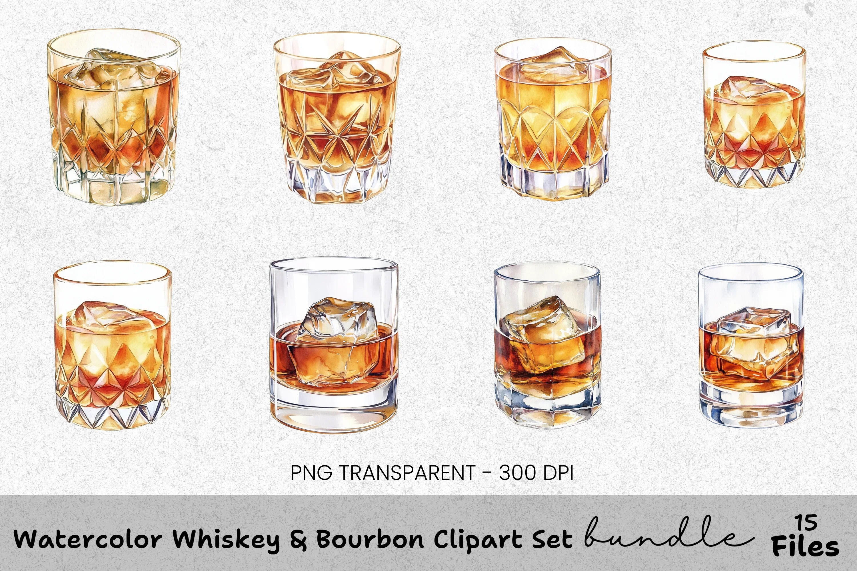 Whiskey Bourbon Clipart Bundle
