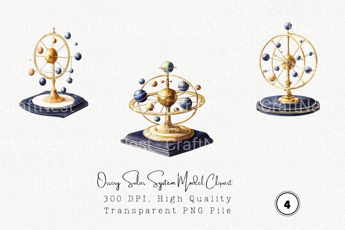 Orrery Solar System Model Clipart Bundle