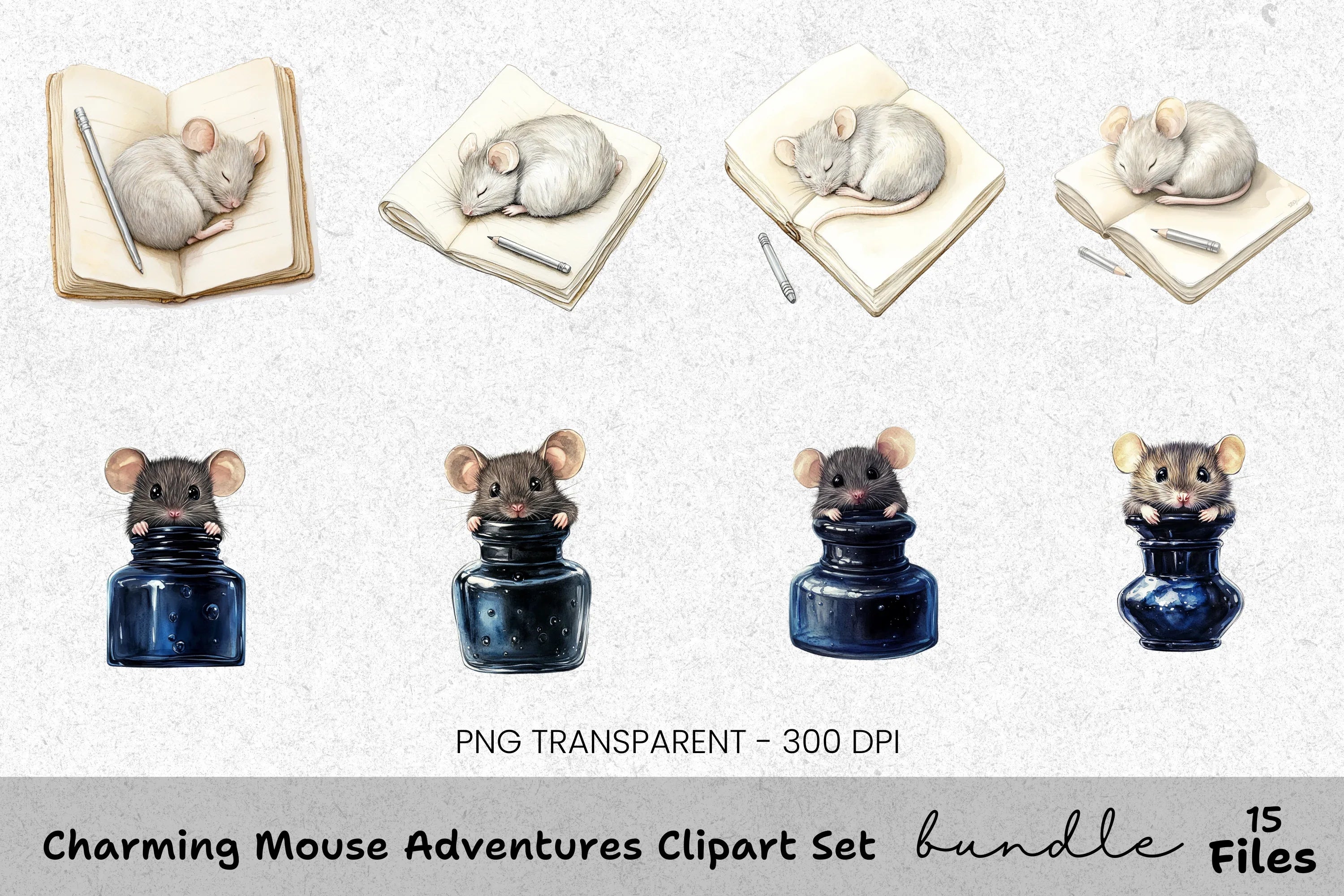 Charming Mouse Adventures Clipart Bundle