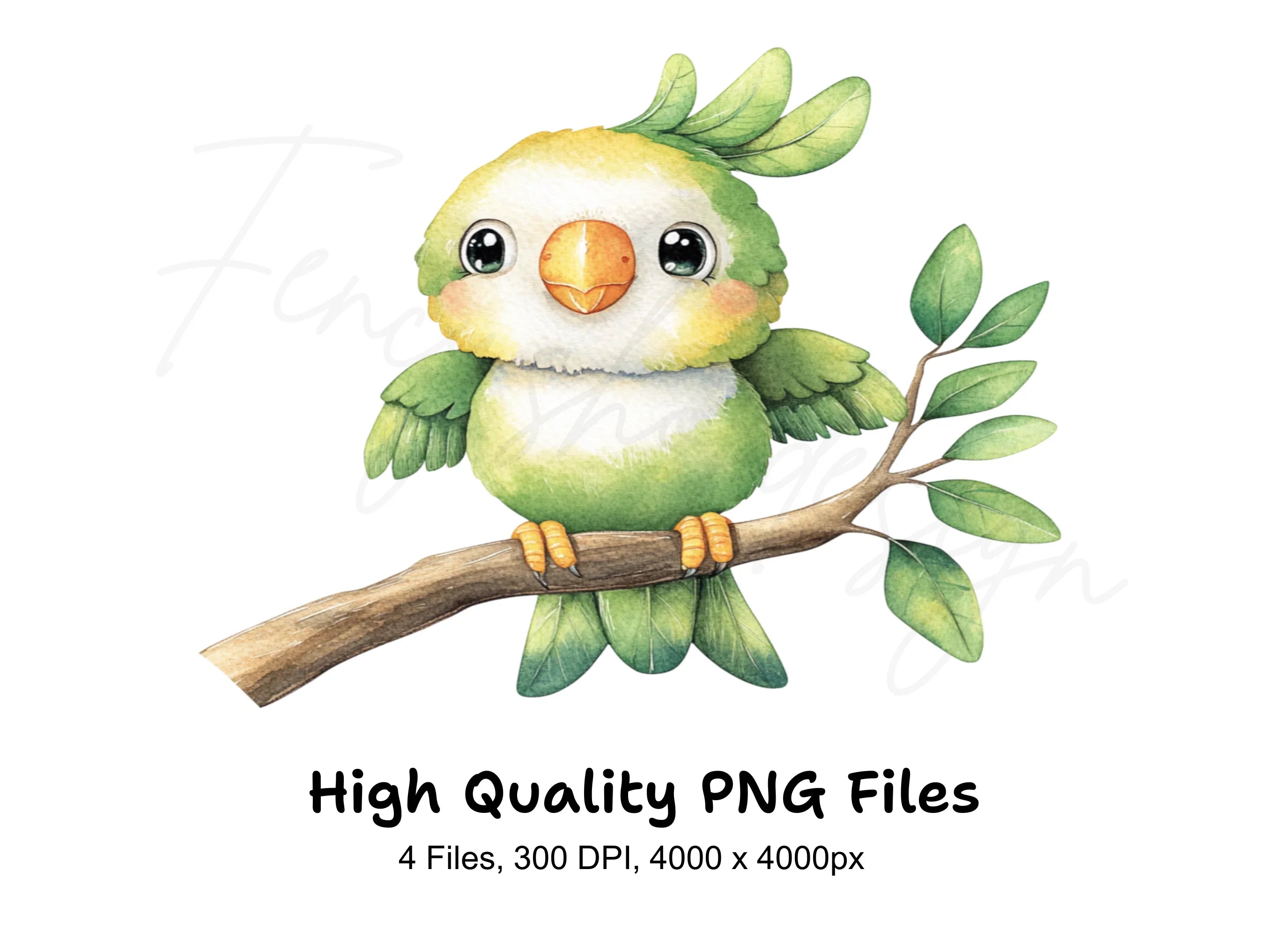 Cute Parrot Clipart Bundle
