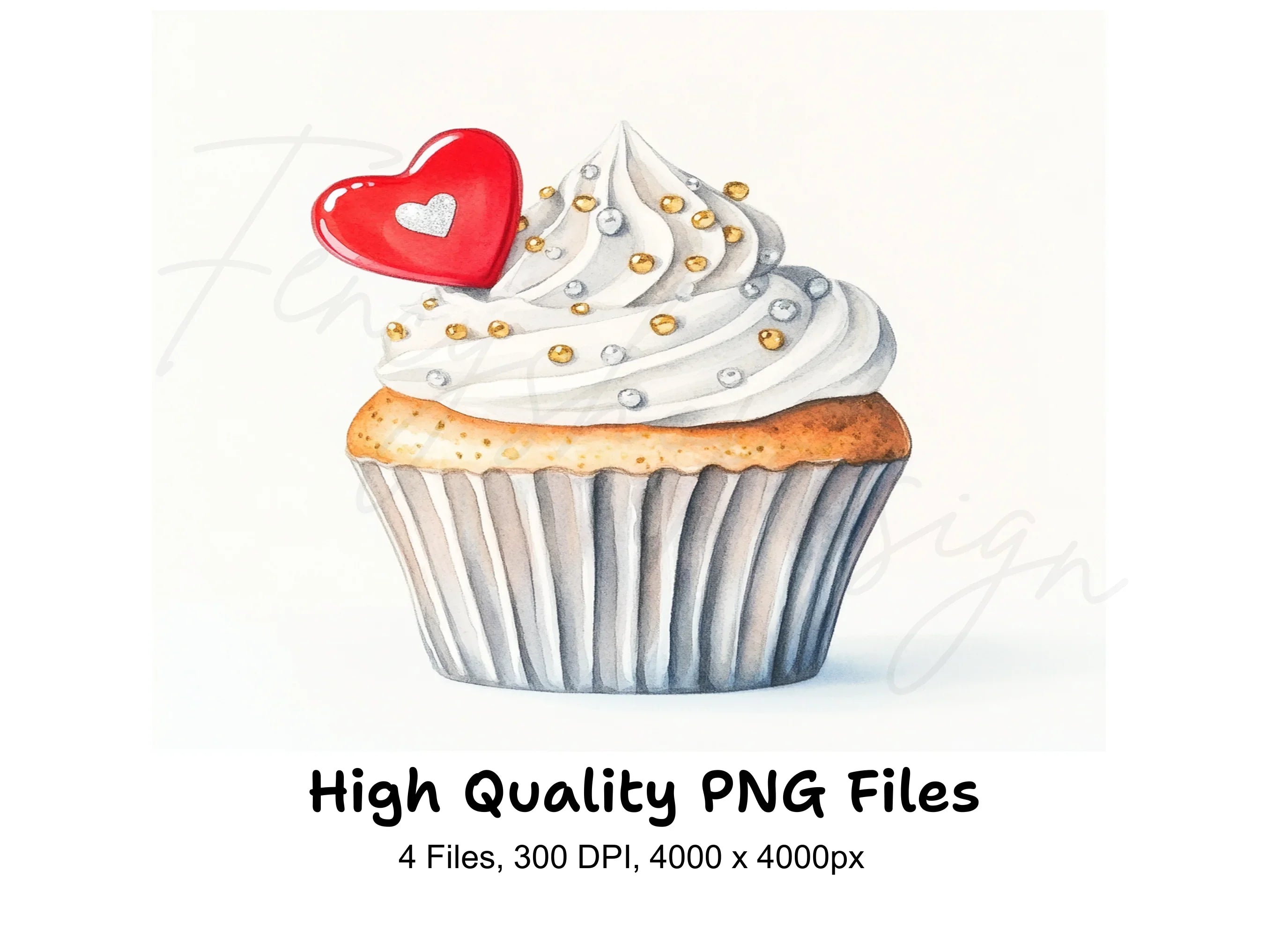 Valentine's Day Cupcake Clipart Bundle