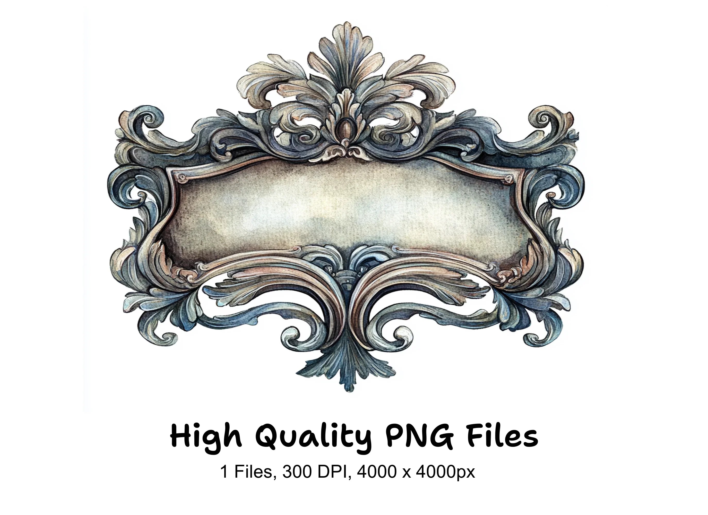 Ornate Baroque Frame Clipart Bundle