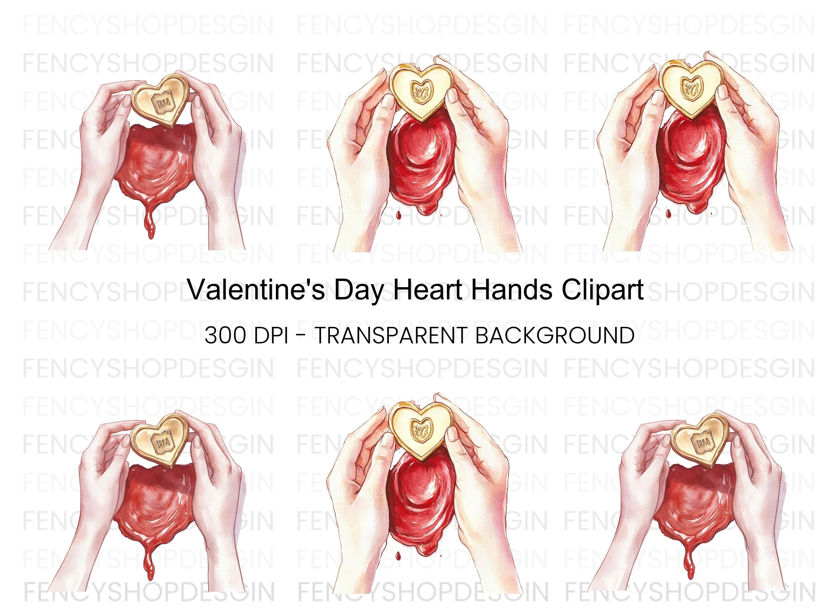 Heart Shaped Dalgona Candy Game Clipart Bundle
