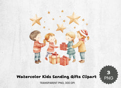 Kids Sending Gifts Clipart Bundle - CraftNest - Digital Crafting and Art