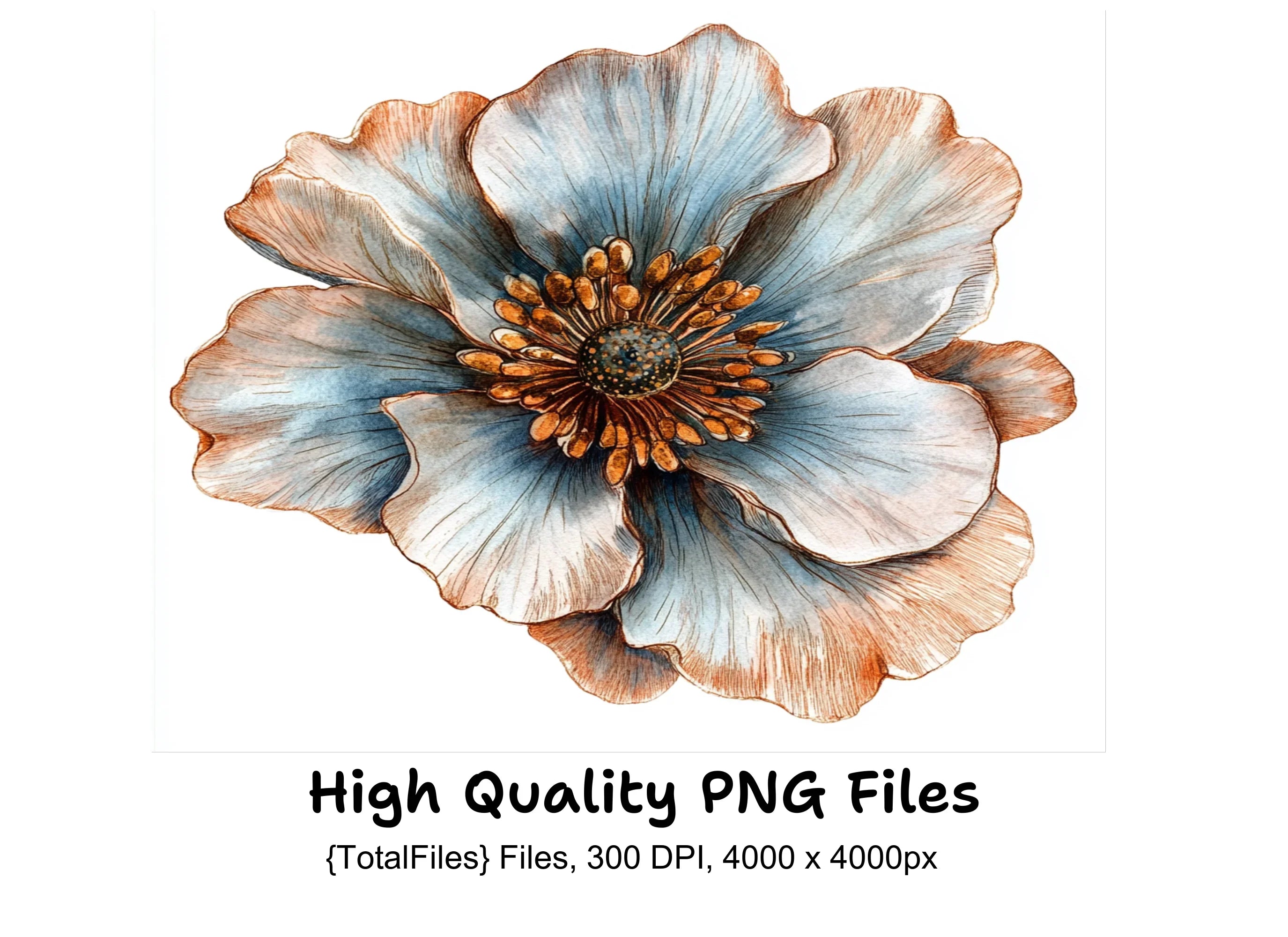Steampunk Flower Clipart Bundle