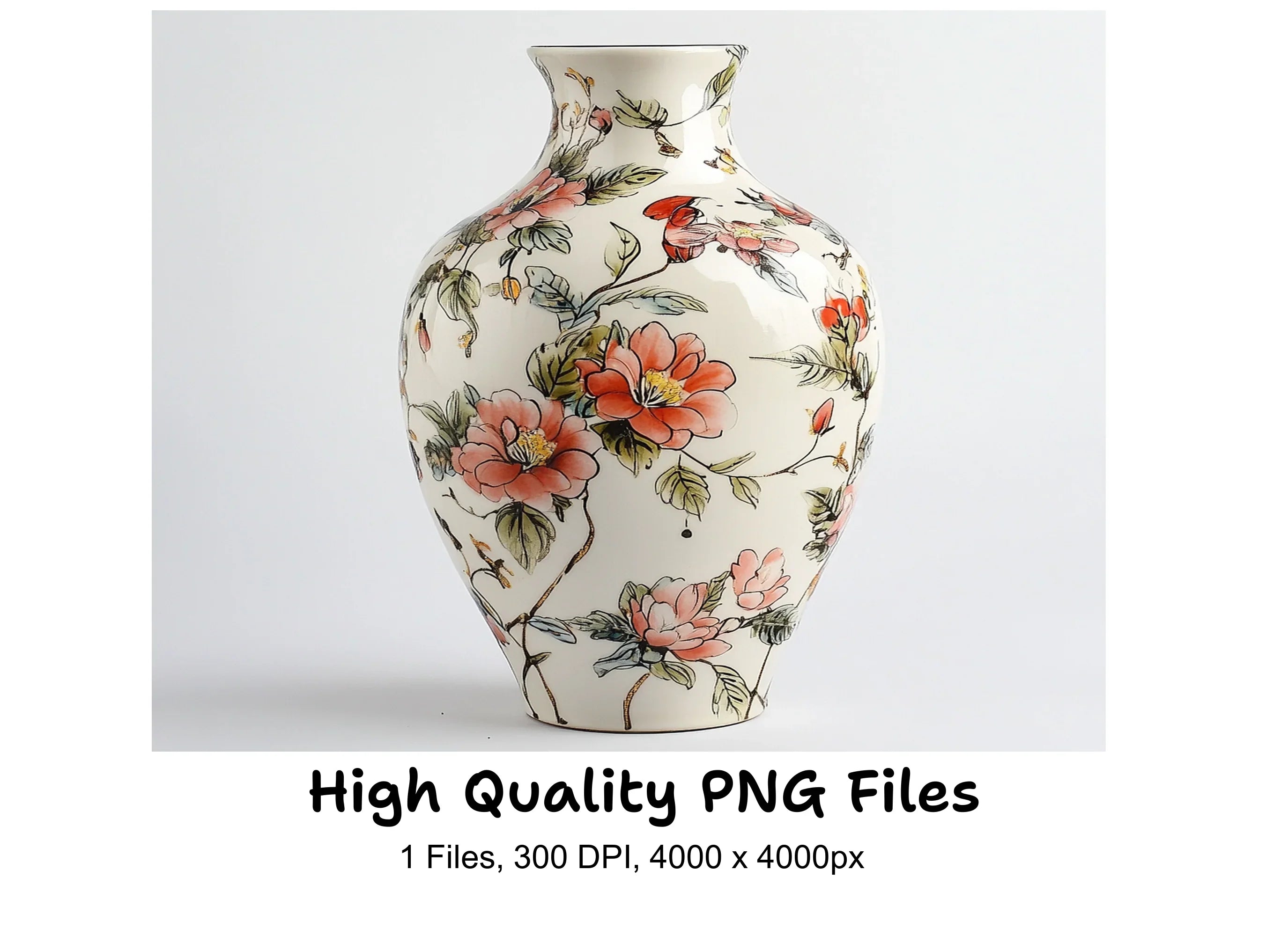 Elegant Floral Vase Illustration Clipart Bundle