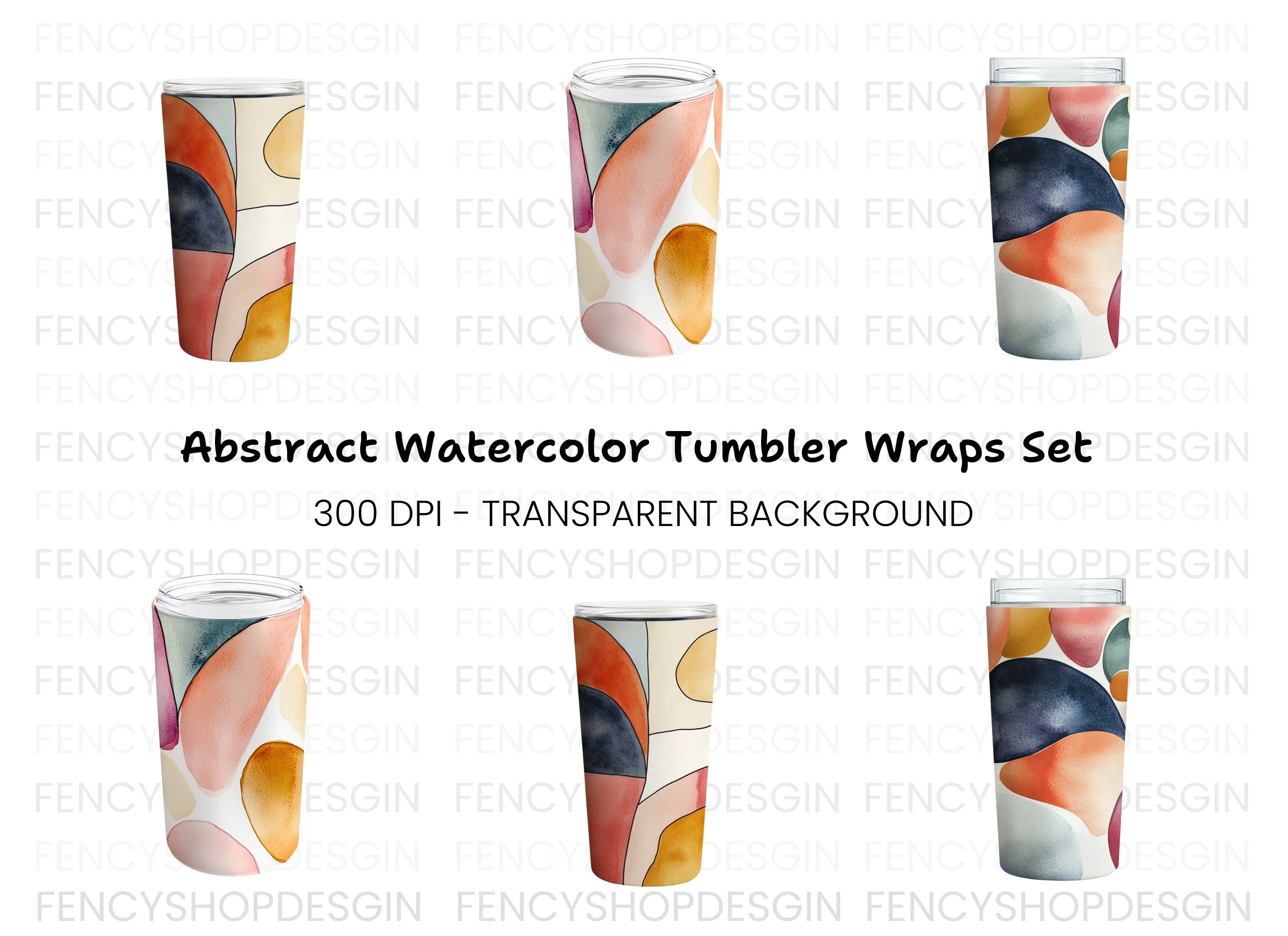 Abstract Tumbler Designs Clipart Bundle