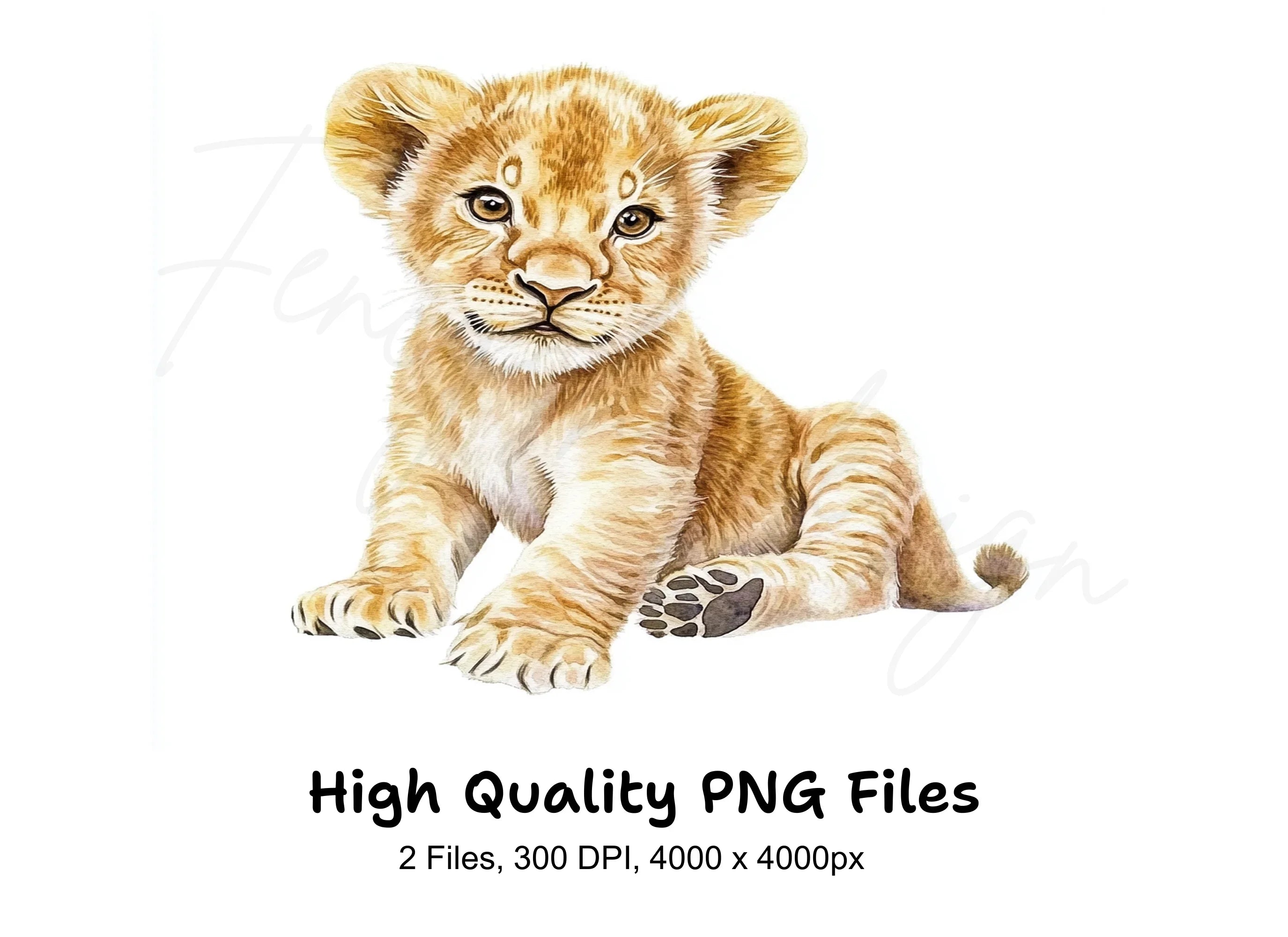 Adorable Lion Cub Clipart Bundle