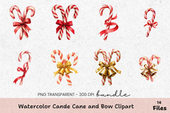 Candy Cane and Bow Clipart Bundle - CraftNest - Digital Crafting and Art