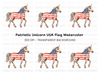 Unicorn with American Flag Clipart Bundle