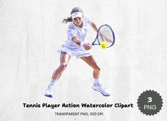 Tennis Player Action Clipart Bundle - CraftNest - Digital Crafting and Art