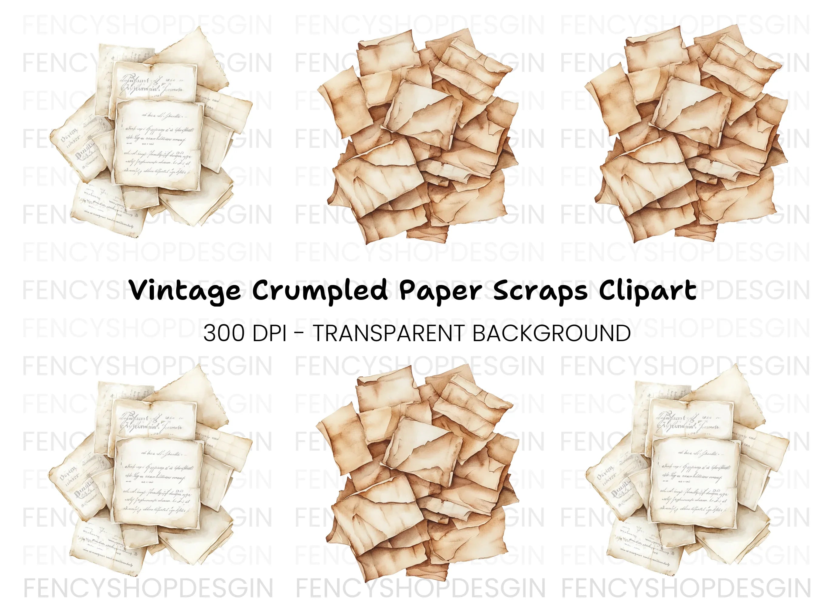 Vintage Stack Clipart Bundle