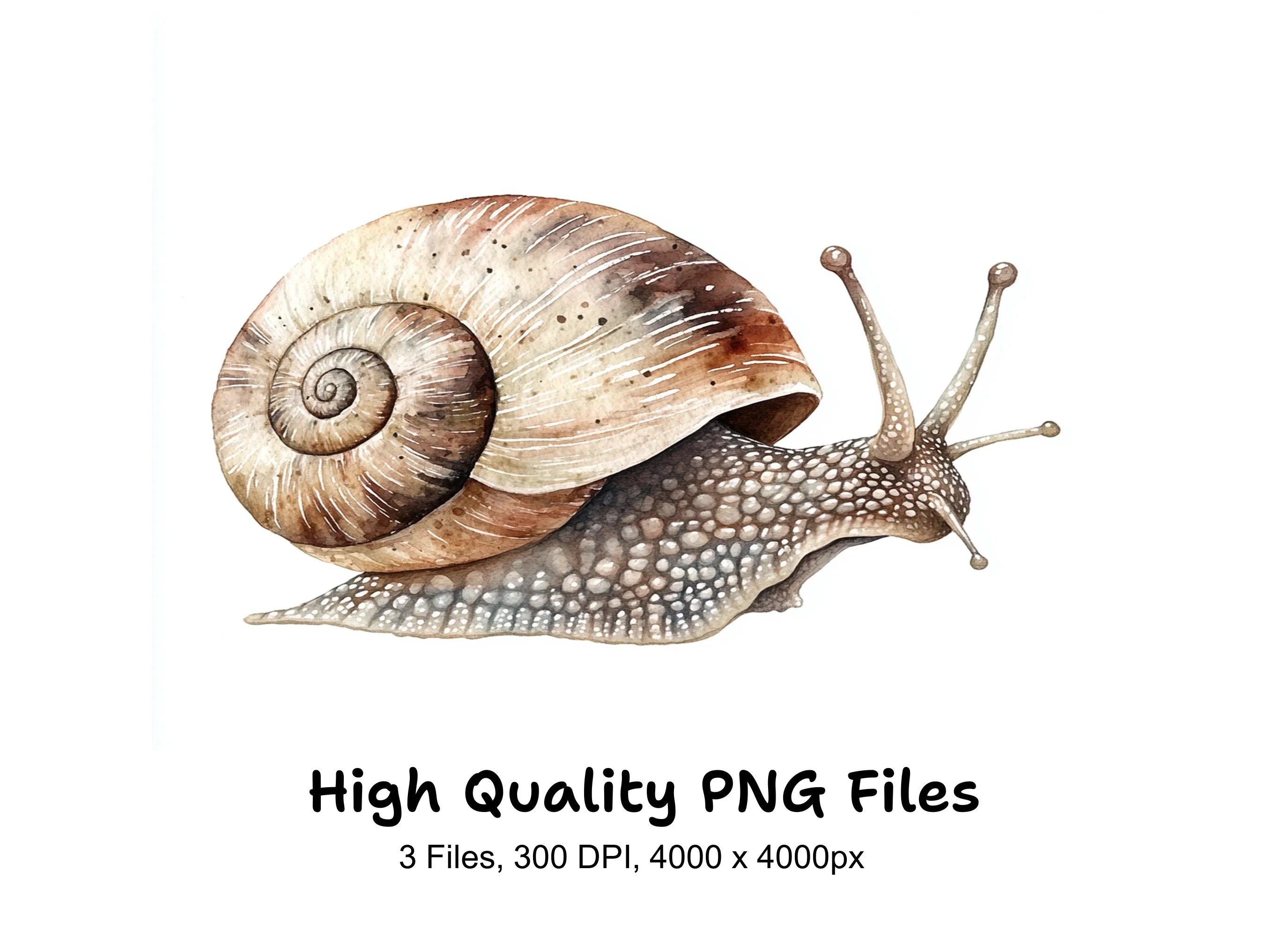 Realistic Snail Clipart Bundle