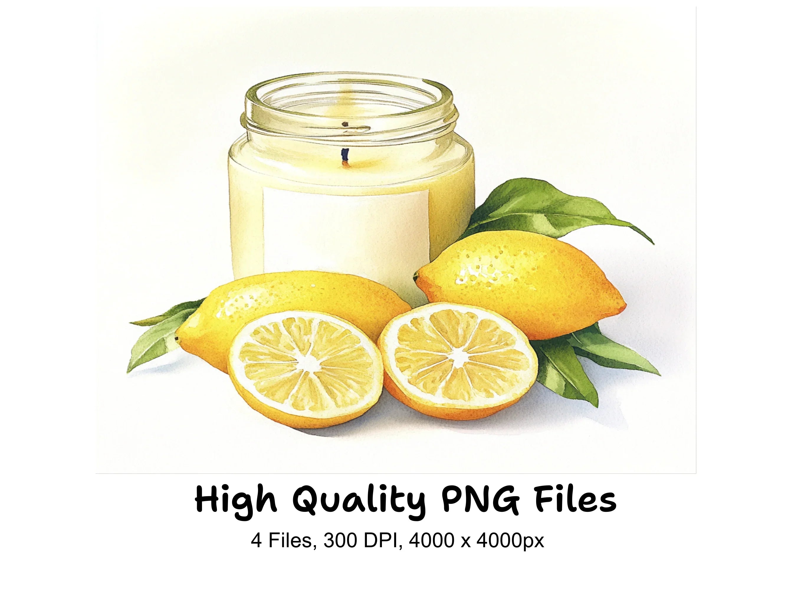 Lemon Scented Candle Clipart Bundle