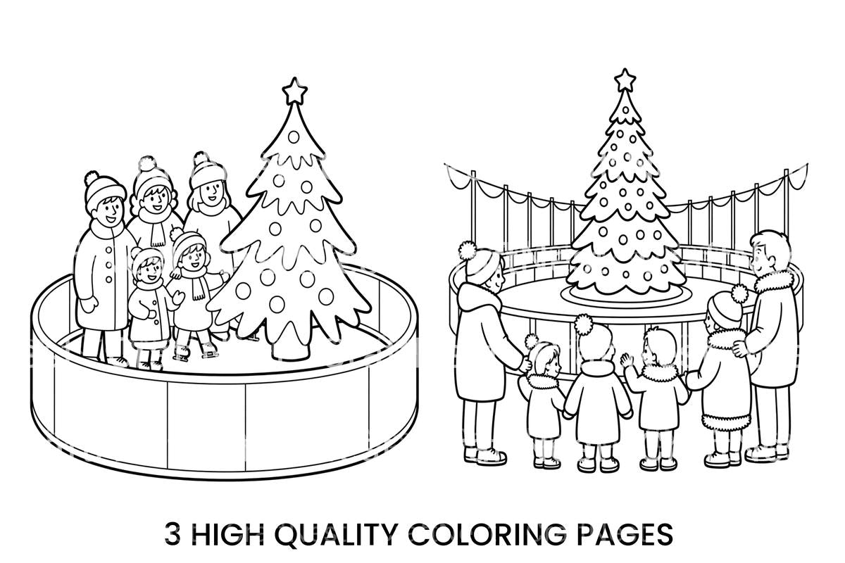 Christmas Tree Ice Rink Coloring Books