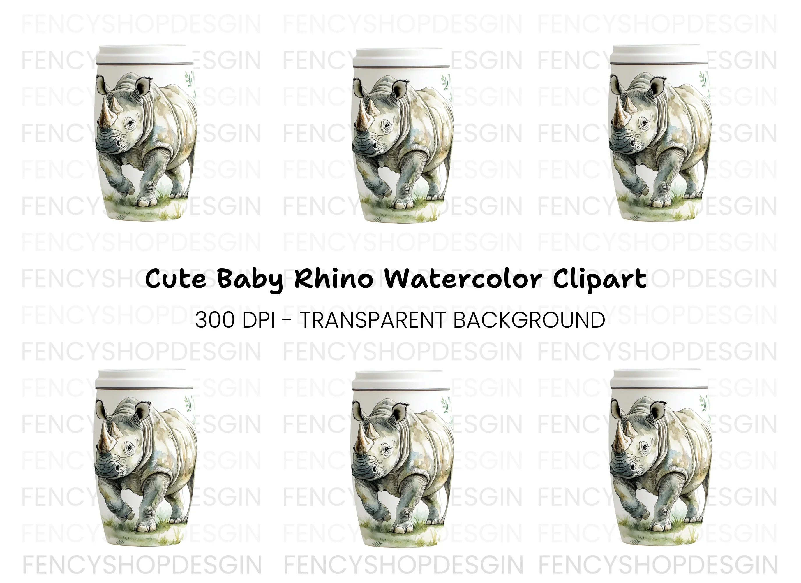 Rhino Clipart Bundle