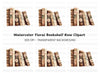 Vintage Floral Books Clipart Bundle