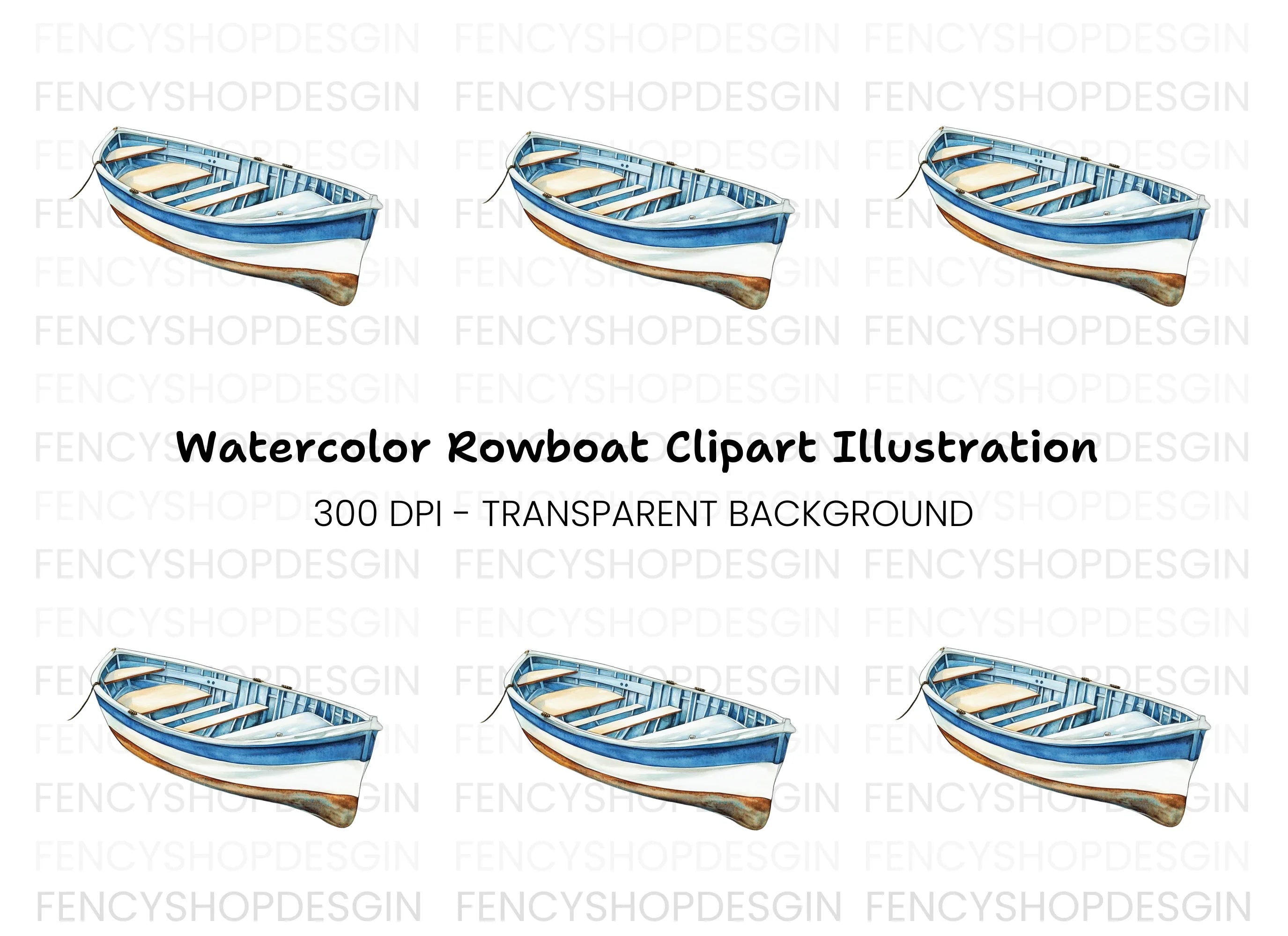 Rowboat Clipart Bundle