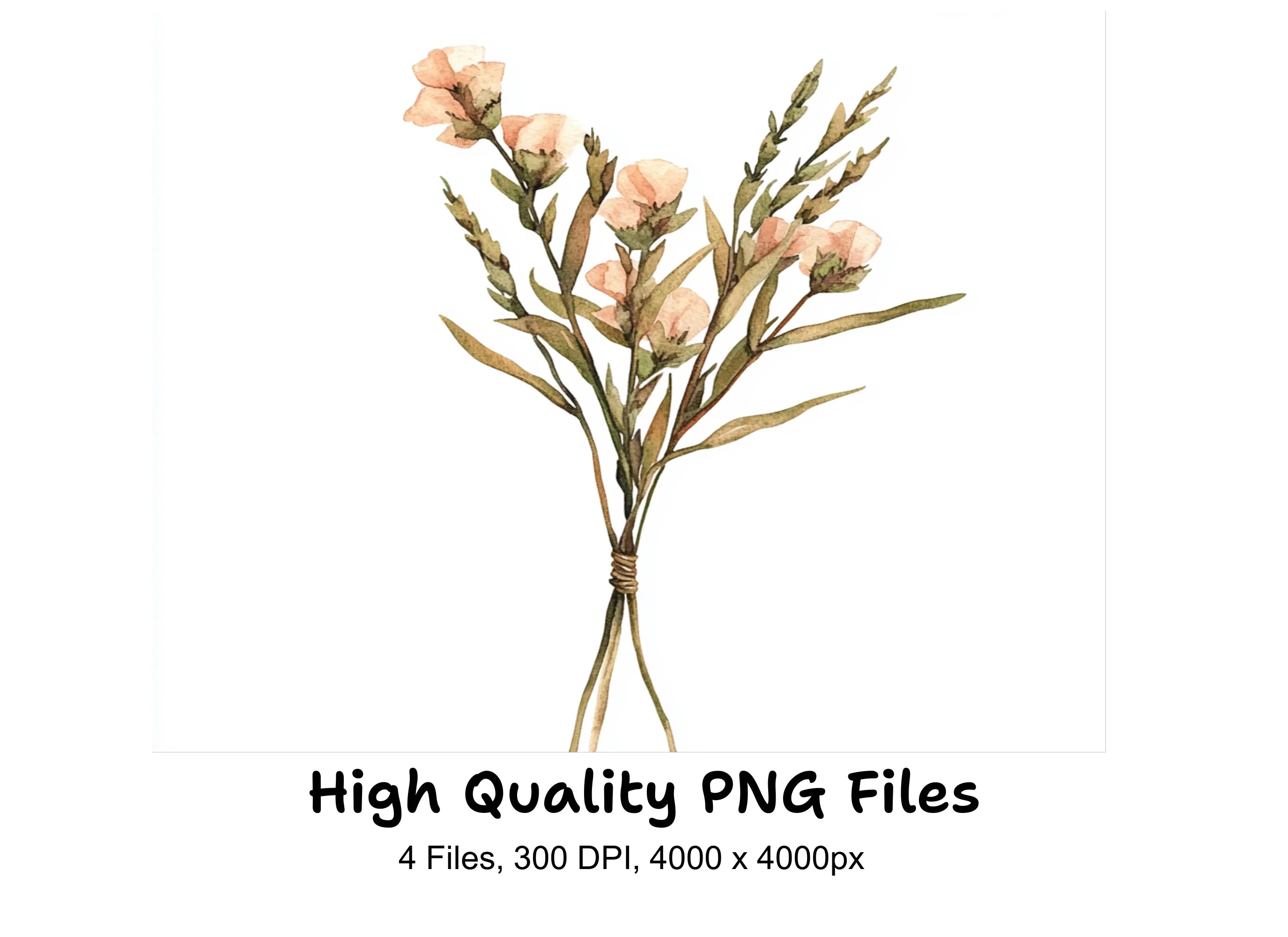 Rustic Flower Bouquets Clipart Bundle
