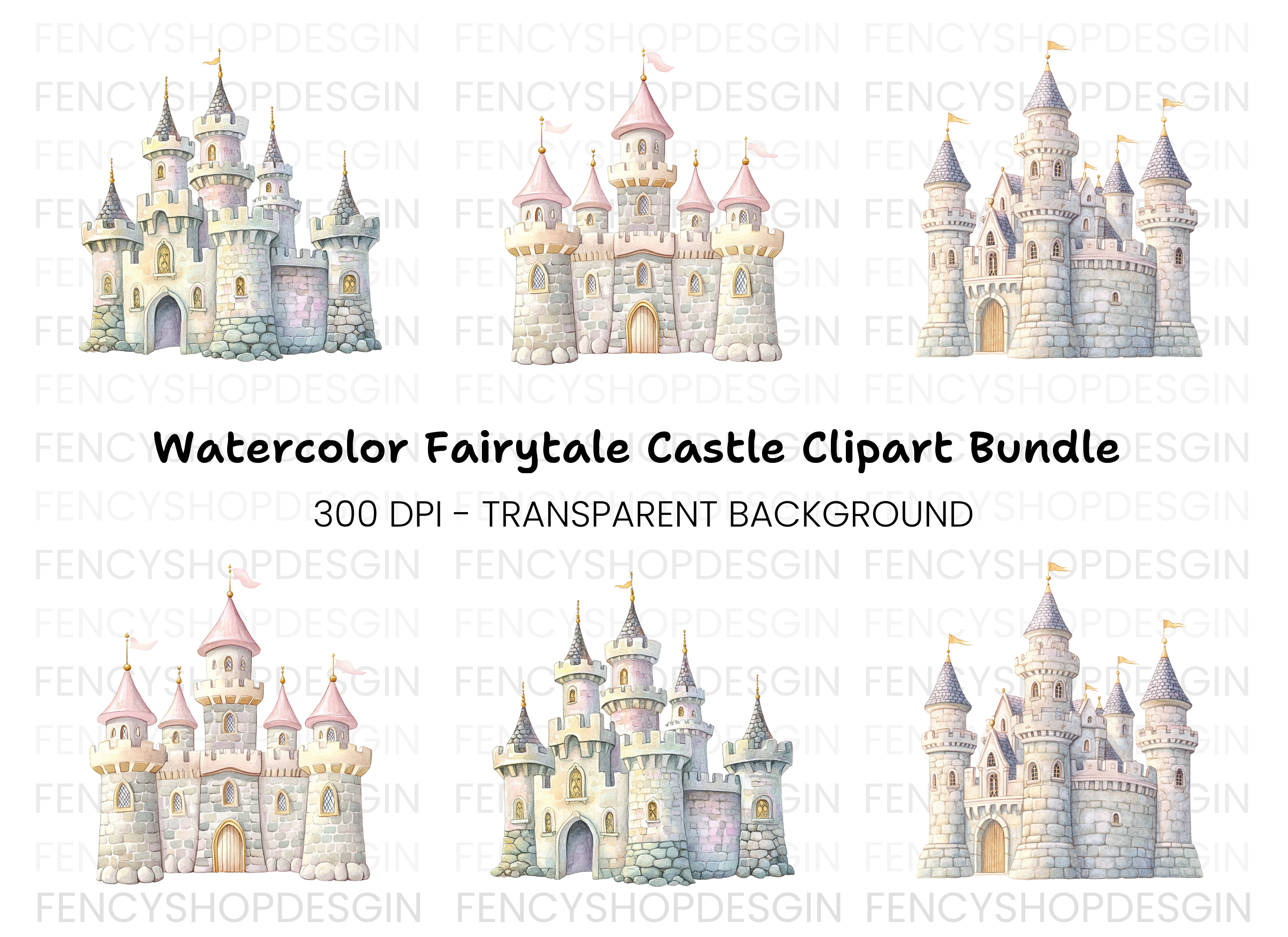 Fairytale Castle Clipart Bundle