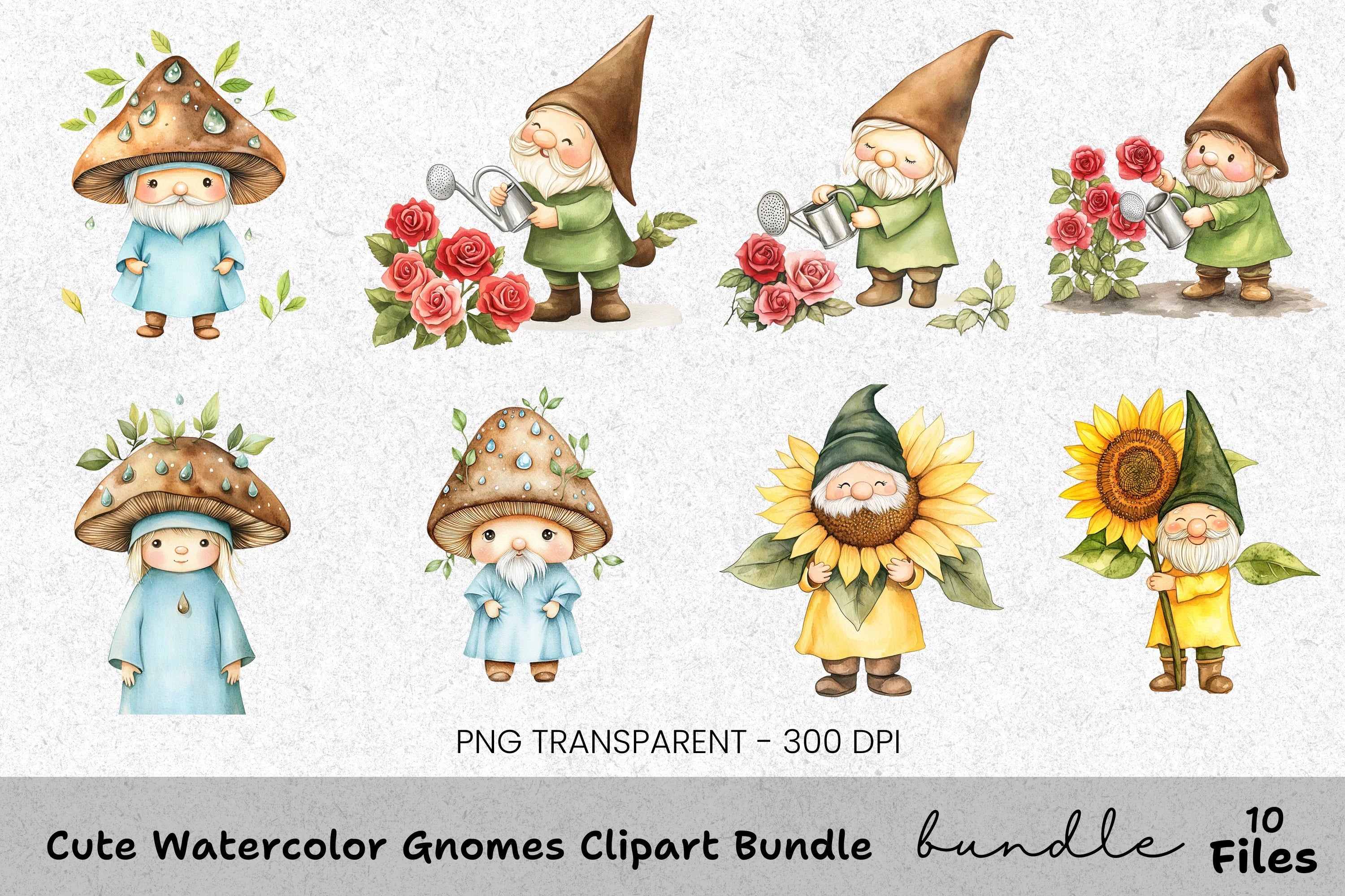 Cute Gnomes Clipart Bundle