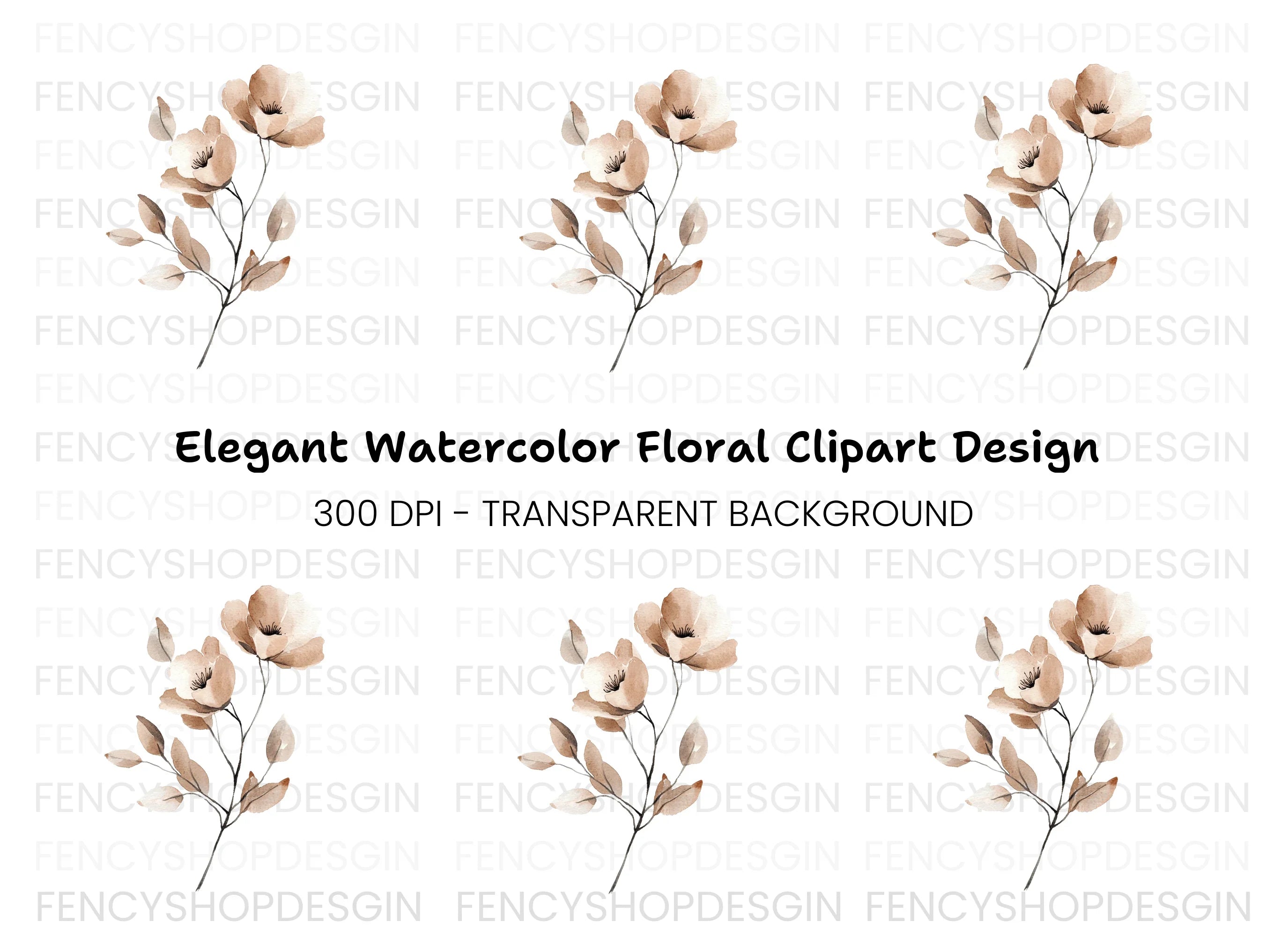Boho Flowers Clipart Bundle