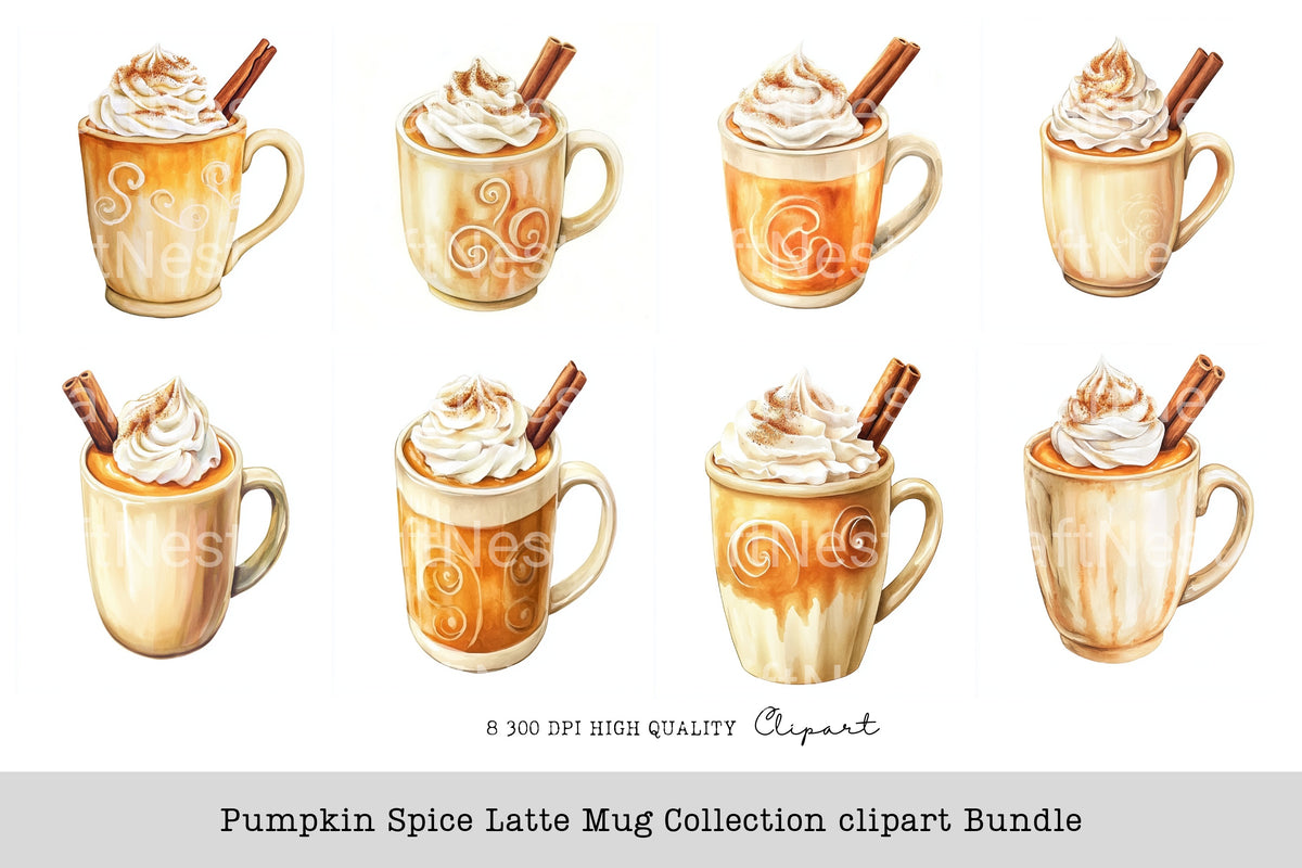 Pumpkin Spice Latte Clipart Bundle