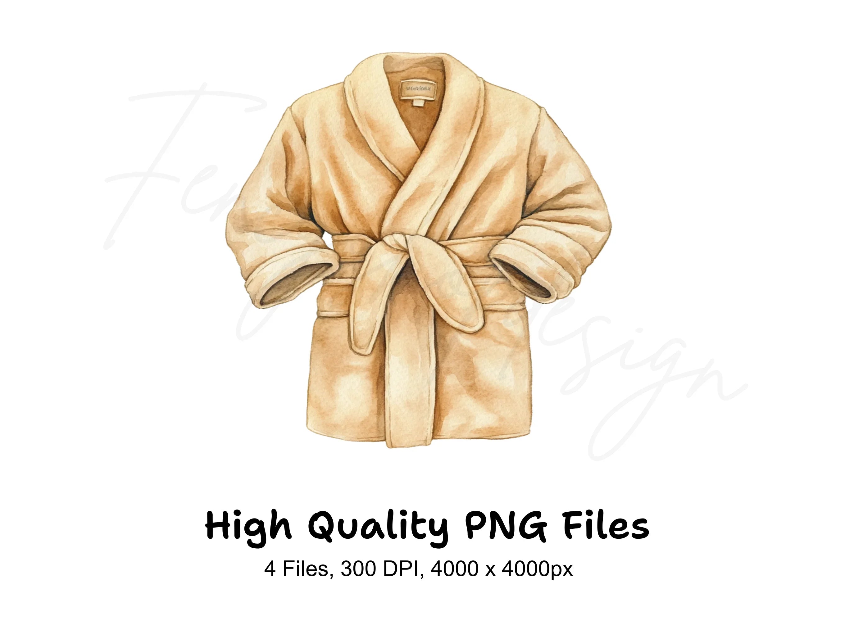 Cozy Beige Bathrobe Clipart Bundle